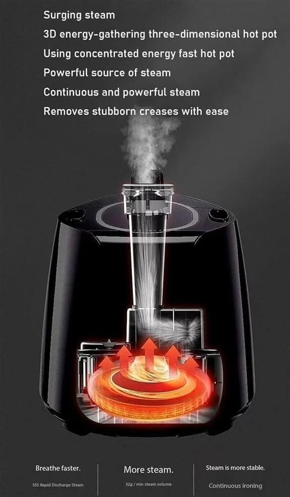 بخارگر حرفه ای لباس، بخارگر عمودی خانگی دو میله ای، توان بالا 2000 وات، بخار هوشمند 8 سرعته، گرمایش 35 ثانیه ای