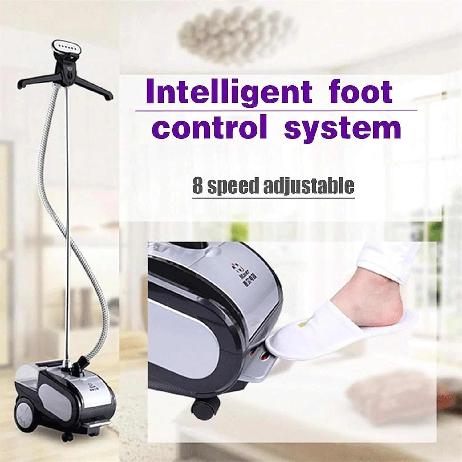 بخارگر عمودی حرفه ای لباس 1650 واتی، اتو بخار سنگین لباس فروشگاهی، اتوکشی مداوم به مدت 120 دقیقه