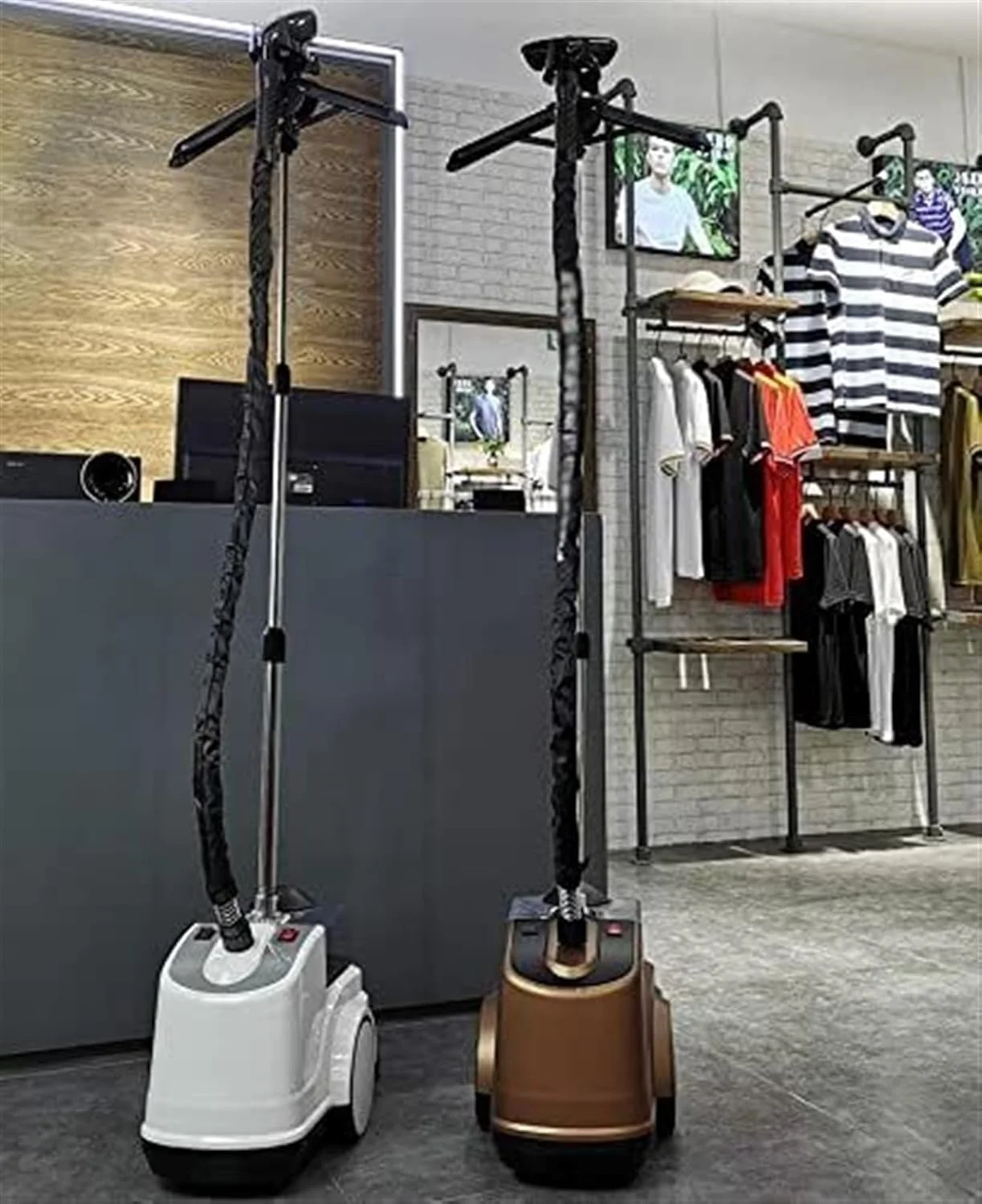 بخارگر عمودی حرفه ای لباس 2000 وات، مناسب برای اتوکشی تجاری و خانگی لباس، گرم شدن سریع در 45 ثانیه