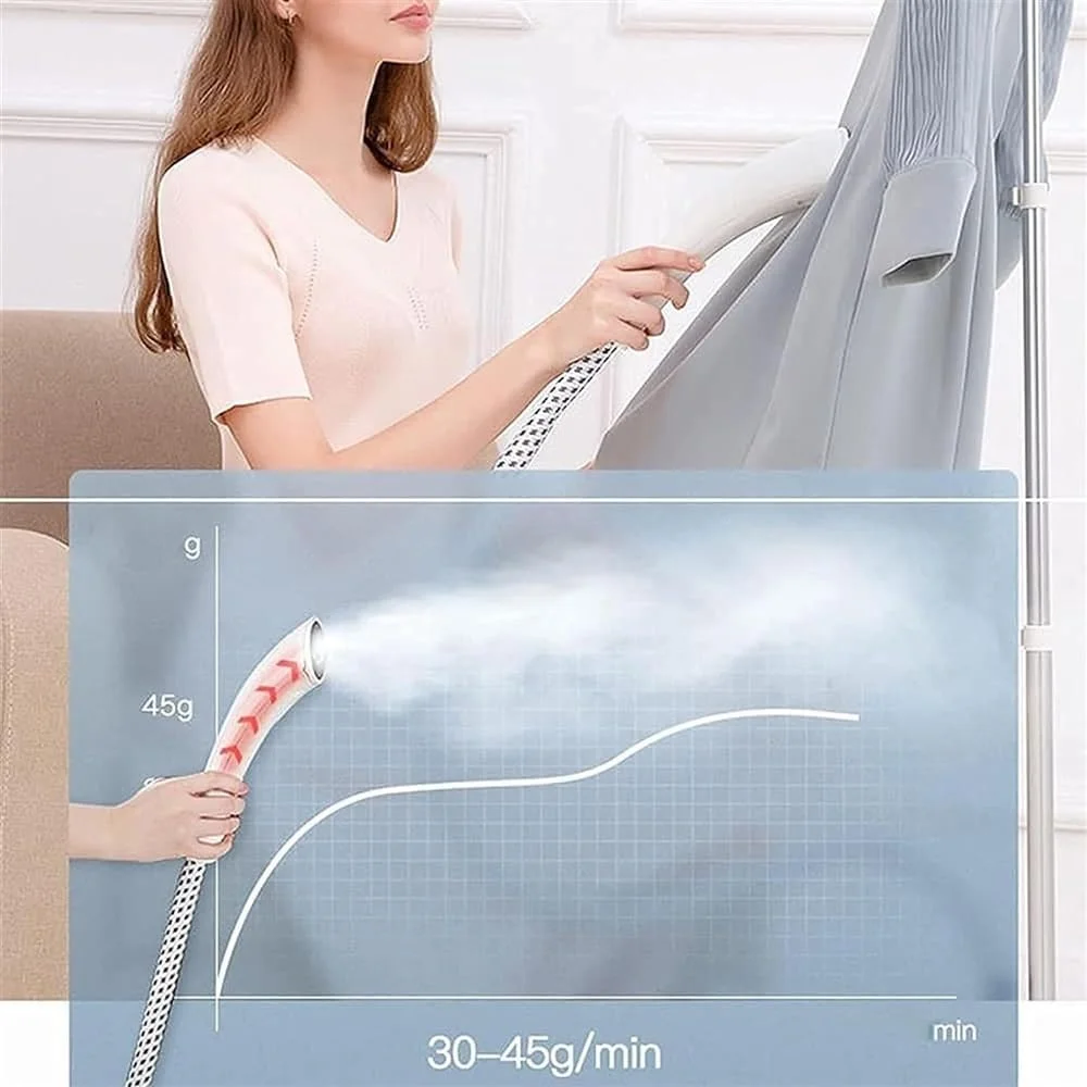 بخارگر ایستاده حرفه ای لباس 1800 وات، بخارگر لباس سنگین برای مصارف تجاری و خانگی، حذف سریع چروک در 35 ثانیه با مخزن آب 1.6 لیتری