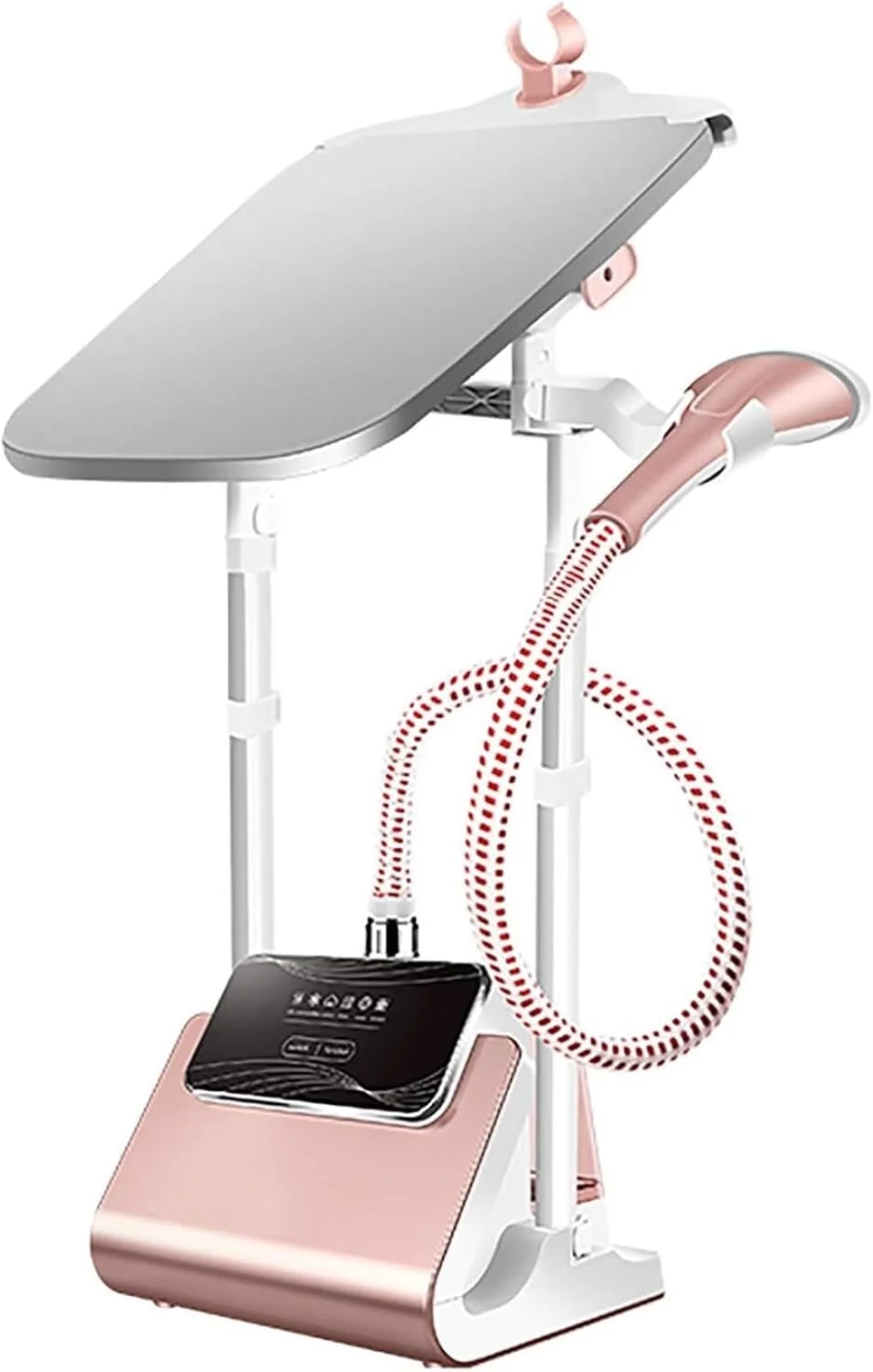 بخارگر عمودی حرفه ای لباس - دو میله ای با اندازه کامل 1800 وات، اتوکشی دستی کوچک با میز اتو داخلی و مخزن آب 2.4 لیتری