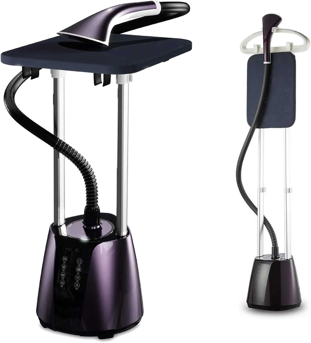 بخارگر عمودی حرفه ای لباس - دو قطبی با اندازه کامل 2000 وات، اتو دستی کوچک با میز اتو داخلی و مخزن آب 2 لیتری برای مصارف خانگی و تجاری