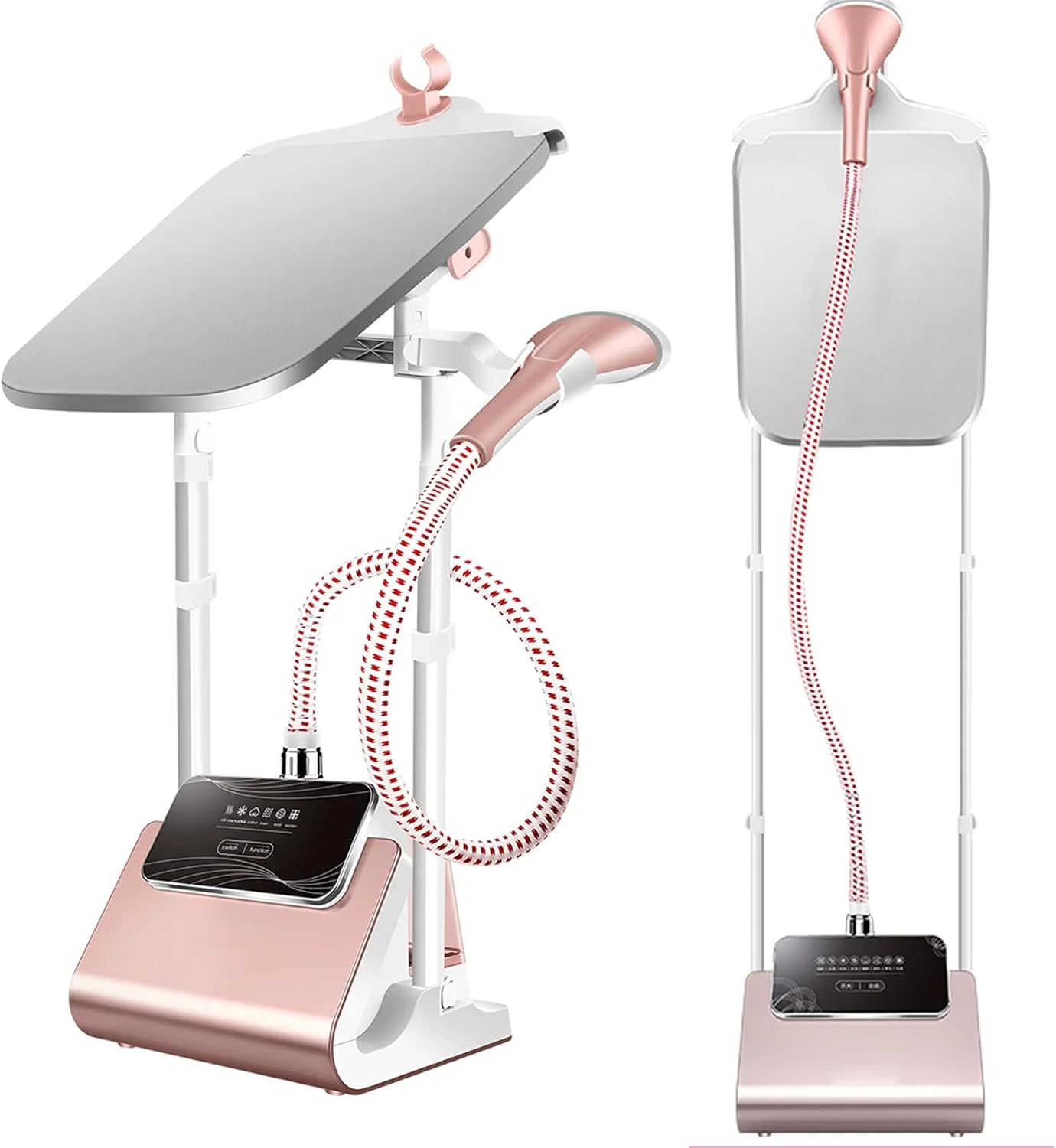 بخارگر عمودی حرفه ای لباس برای شلوار و لباس، اتو بخار ایستاده تمام قد با میز اتو داخلی برای فروشگاه لباس و مصارف خانگی