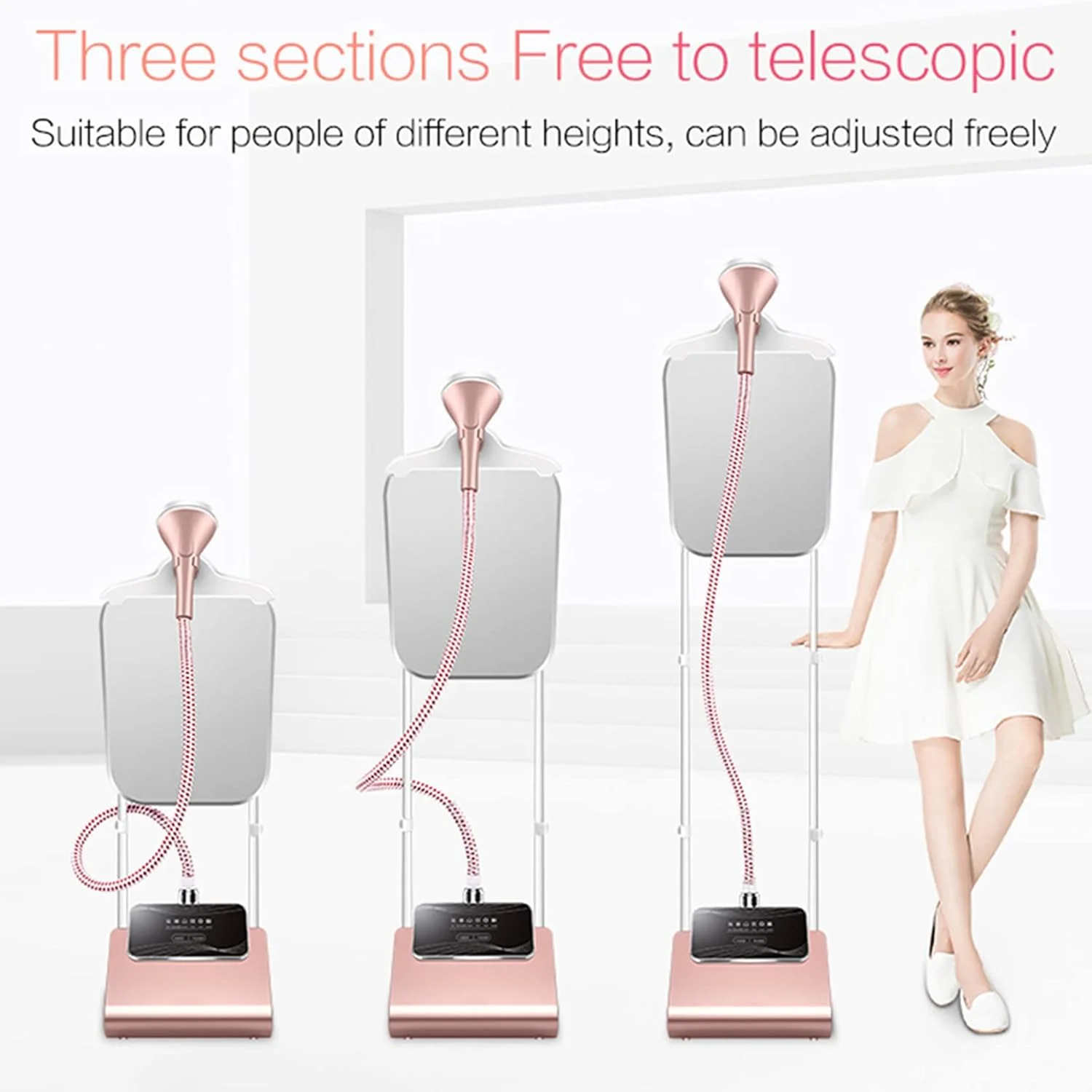 بخارگر عمودی حرفه ای لباس برای شلوار و لباس، اتو بخار ایستاده تمام قد با میز اتو داخلی برای فروشگاه لباس و مصارف خانگی