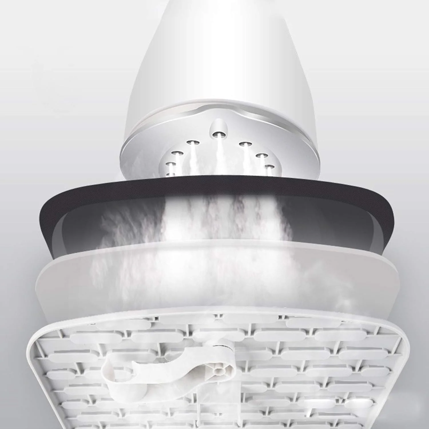 بخارگر حرفه ای لباس ایستاده دو میله ای قابل کشش با مخزن آب 2 لیتری، دارای تخته اتو و آویز لباس، مناسب مصارف خانگی، 1800 وات، اتو کوچک دستی