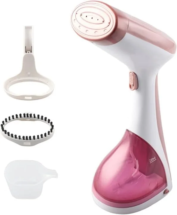 بخارگر دستی برقی خانگی مدل RE-3-046، اتو بخار لباس، تمیز کننده، 1400 وات، گرم شدن سریع در 30 ثانیه، بخارگر قابل حمل، بخارگر دستی پارچه - صورتی