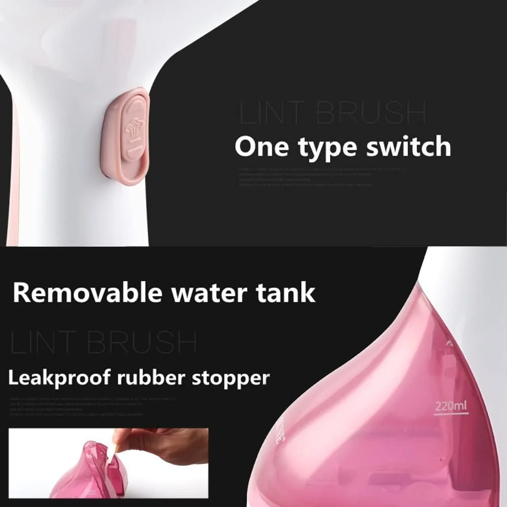 بخارگر دستی برقی خانگی مدل RE-3-046، اتو بخار لباس، تمیز کننده، 1400 وات، گرم شدن سریع در 30 ثانیه، بخارگر قابل حمل، بخارگر دستی پارچه - صورتی