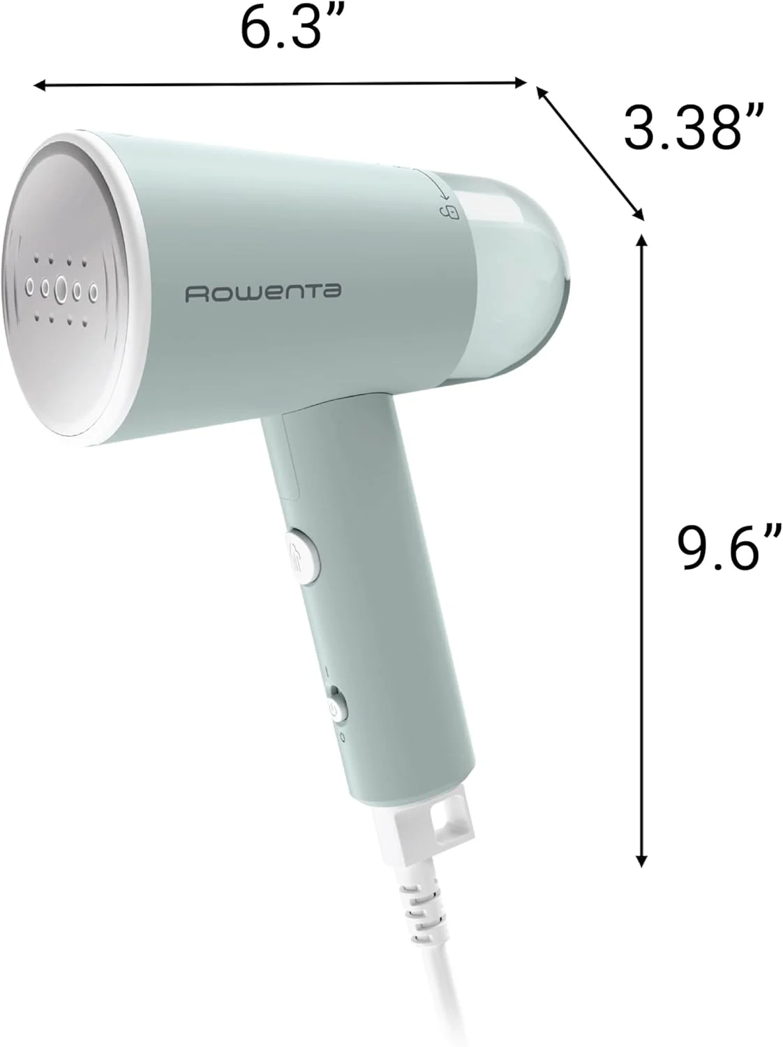 اتو بخار دستی لباس روونتا، بخارگر مسافرتی، ظرفیت مخزن 68 میلی لیتر، تاشو، بخار آسان، 1100 وات، اتوکشی، بخارگر لباس سبز، لوازم ضروری سفر، DR1014