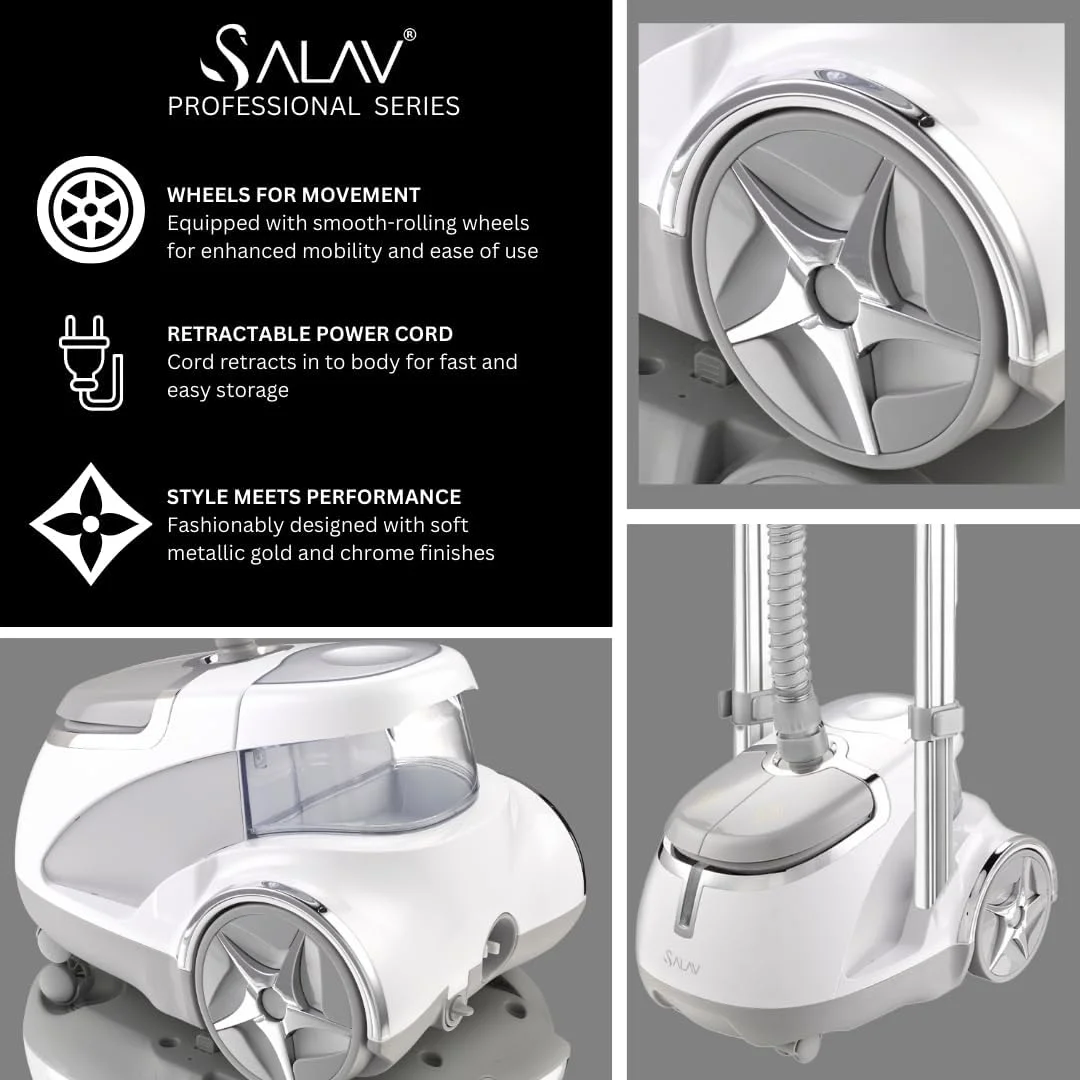 بخارگر لباس ایستاده حرفه ای دو میله ای SALAV مدل GS45-DJ نقره ای بخارگر لباس ایستاده حرفه ای دو میله ای SALAV مدل GS45-DJ نقره ای