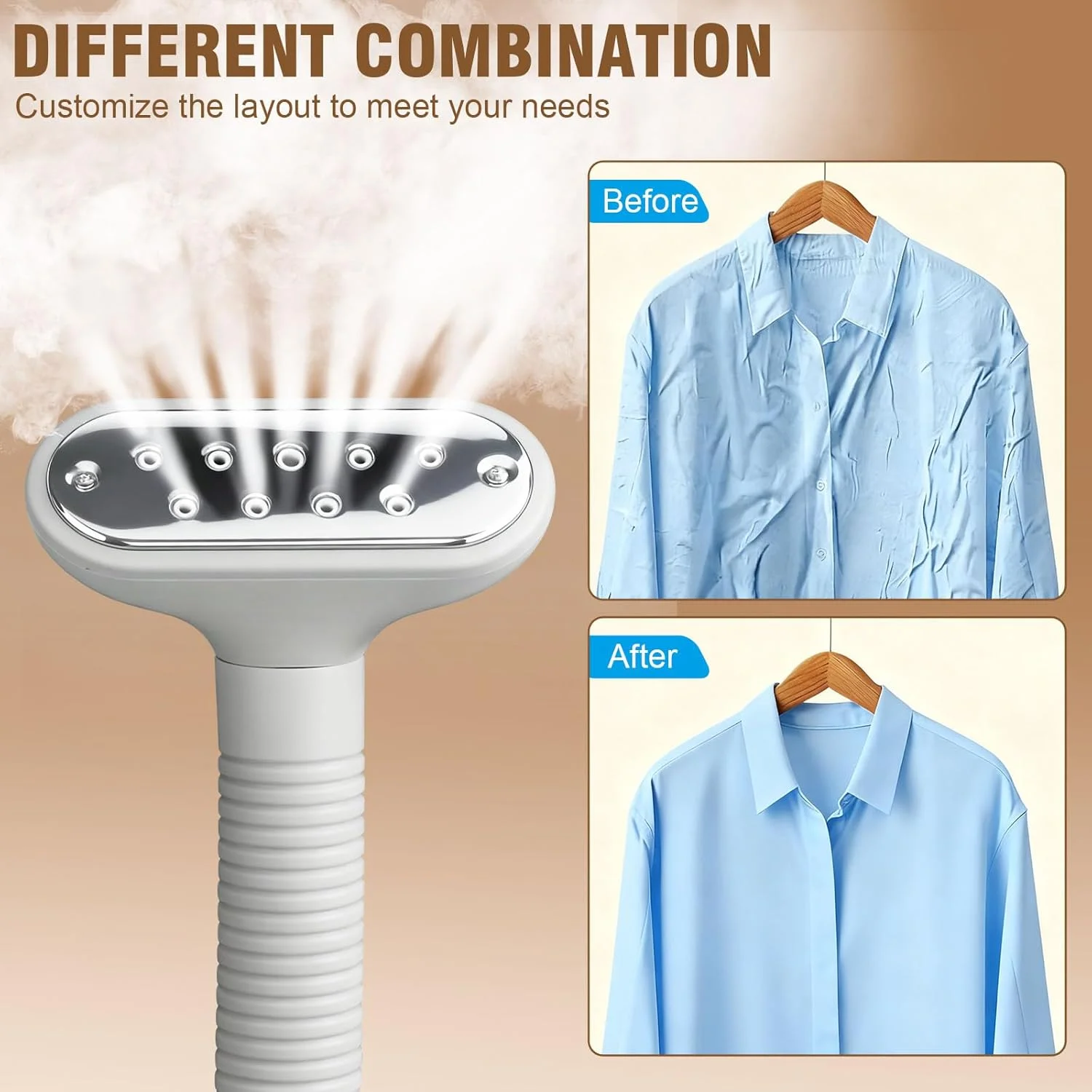 بخارگر عمودی لباس SKY-TOUCH، 2000 وات، مخزن جداشدنی 1.6 لیتری، 10 حالت بخار، اتو کشی افقی و عمودی، نرخ بخار 35 گرم در دقیقه، ایده آل برای لباس های ظریف و لباس های بلند بخارگر عمودی لباس SKY-TOUCH، 2000 وات، مخزن جداشدنی 1.6 لیتری، 10 حالت بخار، اتو کشی افقی و عمودی، نرخ بخار 35 گرم در دقیقه، ایده آل برای لباس های ظریف و لباس های بلند