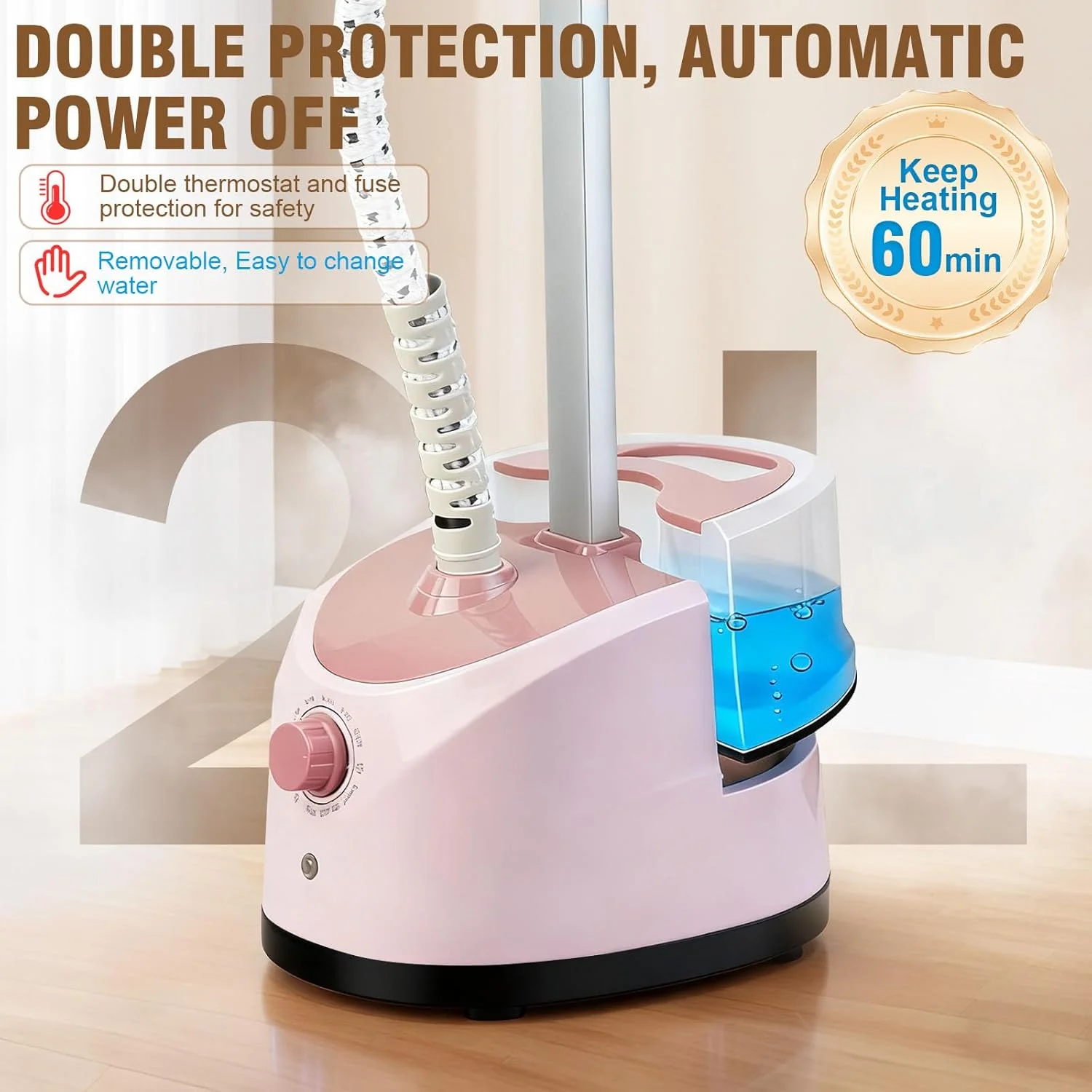 بخارگر عمودی لباس SKY-TOUCH، 2000 وات، مخزن جداشدنی 1.6 لیتری، 10 حالت بخار، اتو کشی افقی و عمودی، نرخ بخار 35 گرم در دقیقه، ایده آل برای لباس های ظریف و لباس های بلند بخارگر عمودی لباس SKY-TOUCH، 2000 وات، مخزن جداشدنی 1.6 لیتری، 10 حالت بخار، اتو کشی افقی و عمودی، نرخ بخار 35 گرم در دقیقه، ایده آل برای لباس های ظریف و لباس های بلند