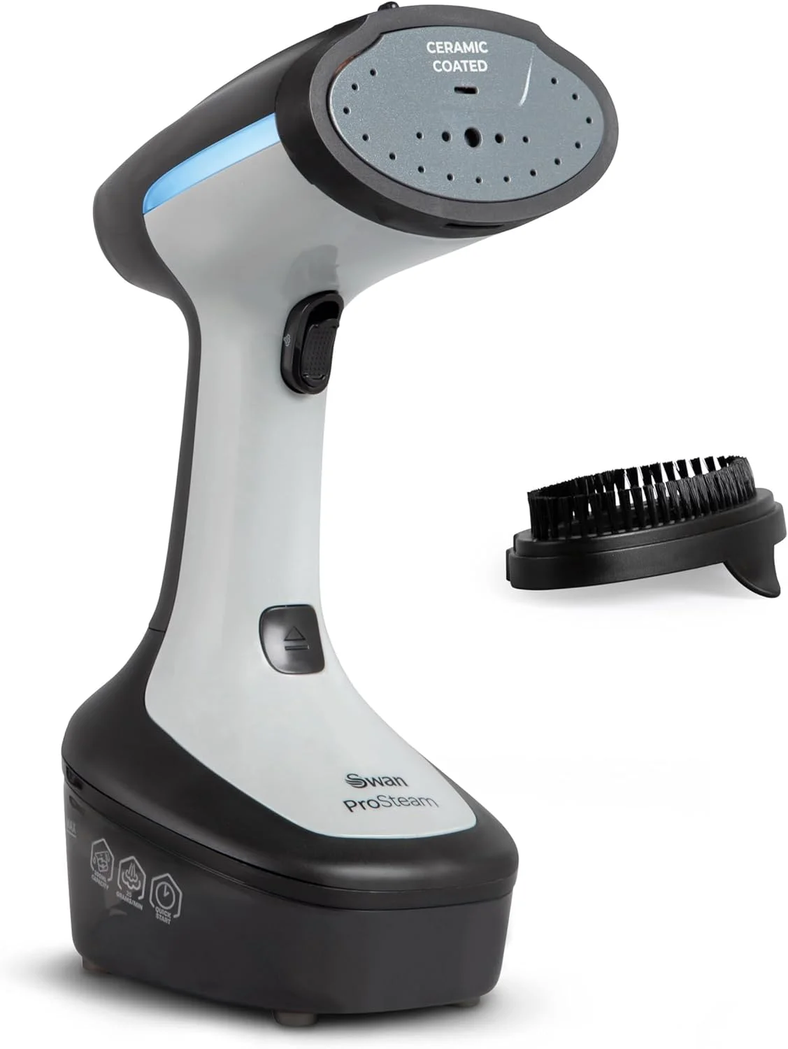 بخارگر لباس قابل حمل سوان مدل SI12022N، سبک وزن، بخار جت، صفحه بخار با روکش سرامیکی سازگار با پارچه، از بین برنده باکتری و بو، 1500 وات، مخزن آب 300 میلی لیتری، میزان بخار 25 گرم در دقیقه، مشکی بخارگر لباس قابل حمل سوان مدل SI12022N، سبک وزن، بخار جت، صفحه بخار با روکش سرامیکی سازگار با پارچه، از بین برنده باکتری و بو، 1500 وات، مخزن آب 300 میلی لیتری، میزان بخار 25 گرم در دقیقه، مشکی