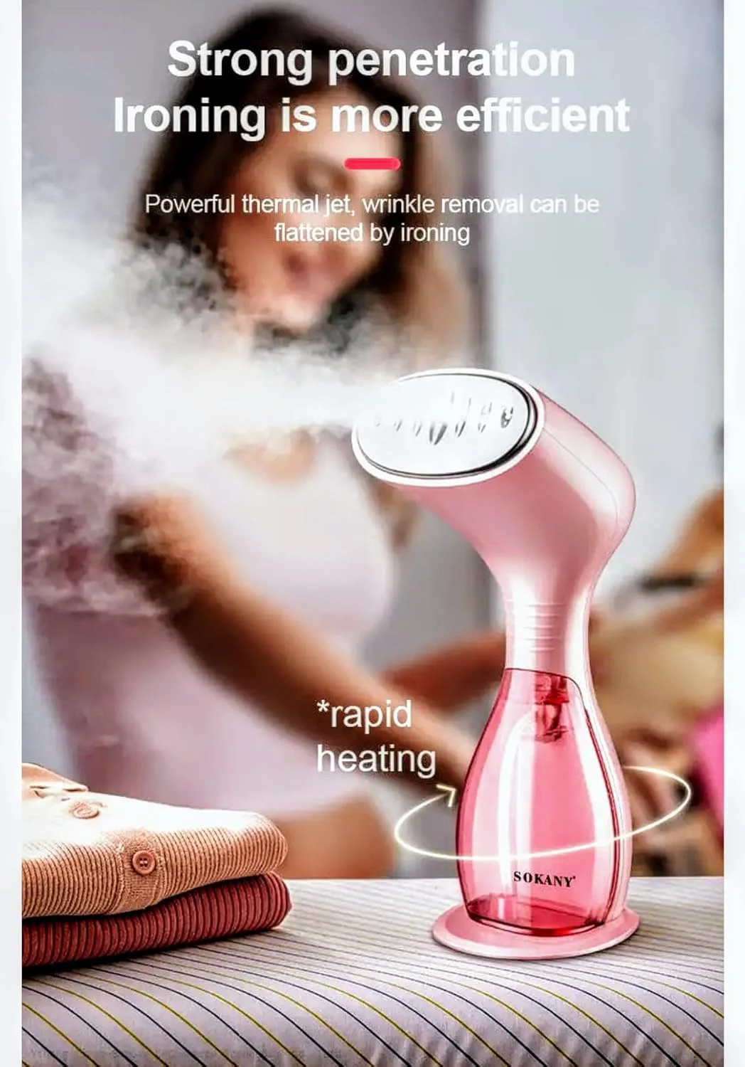 بخارگر دستی لباس سوکانی مدل SK-3061 – اتو بخار مسافرتی 1000 وات برای لباس، صفحه استیل ضد زنگ، مخزن آب 170 میلی لیتری، مناسب سفر و منزل، گرم شدن سریع، صورتی بخارگر دستی لباس سوکانی مدل SK-3061 – اتو بخار مسافرتی 1000 وات برای لباس، صفحه استیل ضد زنگ، مخزن آب 170 میلی لیتری، مناسب سفر و منزل، گرم شدن سریع، صورتی