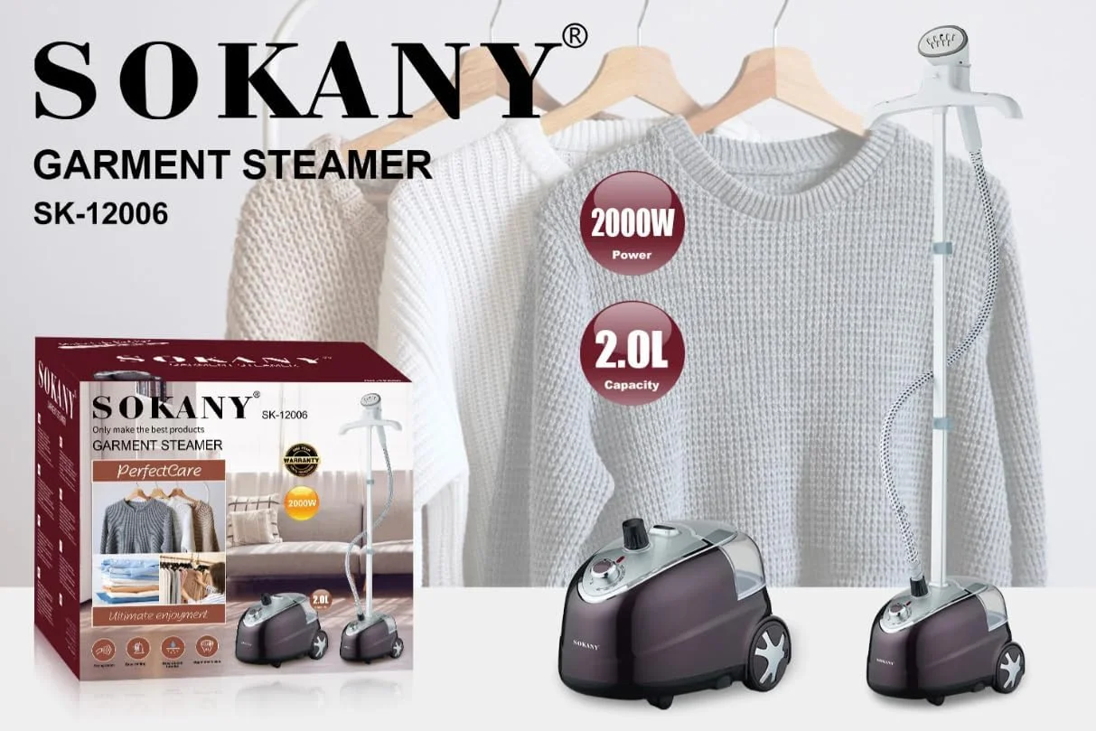 بخارگر لباس سوکانی 2000 وات، ظرفیت 2 لیتر، بخار قوی، گرم شدن در 45 ثانیه، مشکی بخارگر لباس سوکانی 2000 وات، ظرفیت 2 لیتر، بخار قوی، گرم شدن در 45 ثانیه، مشکی