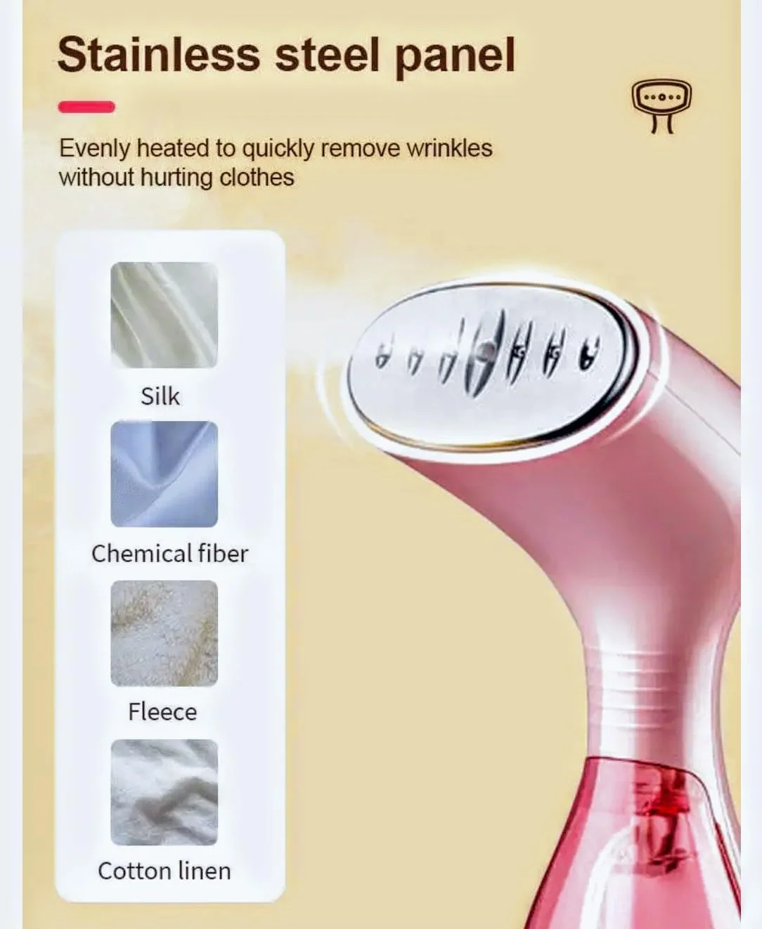 بخارگر دستی لباس سوکانی مدل SK-3061 – اتو بخار مسافرتی 1000 وات برای لباس، صفحه استیل ضد زنگ، مخزن آب 170 میلی لیتری، مناسب سفر و منزل، گرم شدن سریع، صورتی بخارگر دستی لباس سوکانی مدل SK-3061 – اتو بخار مسافرتی 1000 وات برای لباس، صفحه استیل ضد زنگ، مخزن آب 170 میلی لیتری، مناسب سفر و منزل، گرم شدن سریع، صورتی