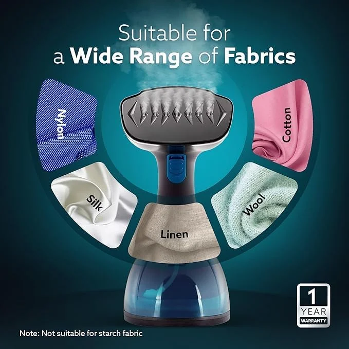 بخارگر دستی لباس آگرارو Signify، صاف کننده چروک، اتو، گرم شدن سریع، نازل بخار سرامیکی، 1500 وات، مخزن آب 260 میلی لیتر، برس پارچه جداشدنی بخارگر دستی لباس آگرارو Signify، صاف کننده چروک، اتو، گرم شدن سریع، نازل بخار سرامیکی، 1500 وات، مخزن آب 260 میلی لیتر، برس پارچه جداشدنی