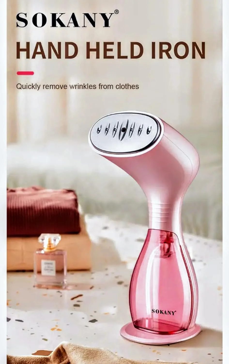 بخارگر دستی لباس سوکانی مدل SK-3061 – اتو بخار مسافرتی 1000 وات برای لباس، صفحه استیل ضد زنگ، مخزن آب 170 میلی لیتری، مناسب سفر و منزل، گرم شدن سریع، صورتی بخارگر دستی لباس سوکانی مدل SK-3061 – اتو بخار مسافرتی 1000 وات برای لباس، صفحه استیل ضد زنگ، مخزن آب 170 میلی لیتری، مناسب سفر و منزل، گرم شدن سریع، صورتی