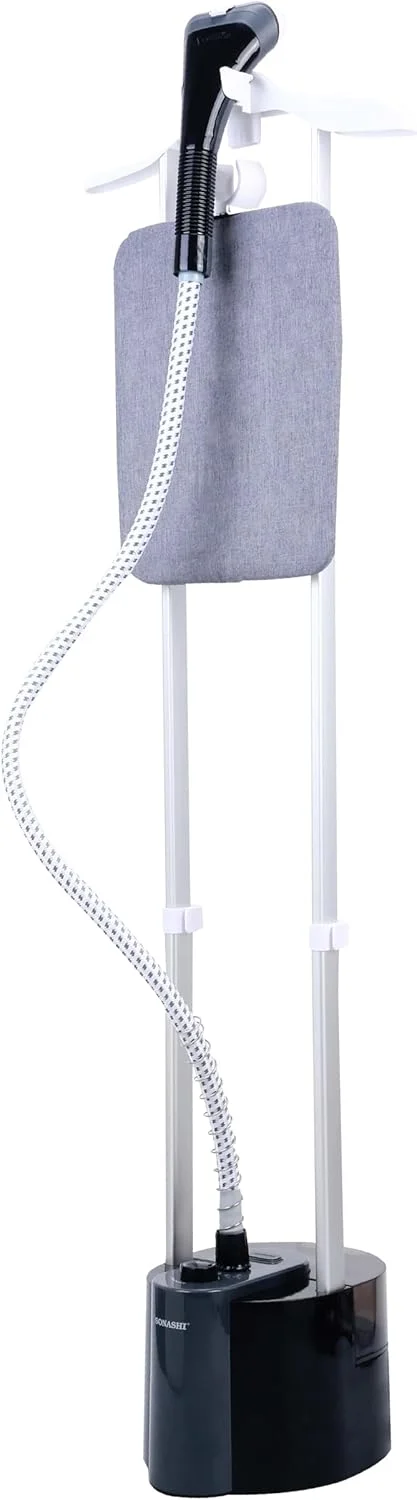 بخارگر لباس سوناشی با سکوی اتو بخار سنتی | 60 دقیقه کار مداوم - بخارگر حرفه ای با تخته اتو/سر اسپری/چوب لباسی و نگهدارنده 1.8 لیتری 2000 وات SGS-317N مشکی بخارگر لباس سوناشی با سکوی اتو بخار سنتی | 60 دقیقه کار مداوم - بخارگر حرفه ای با تخته اتو/سر اسپری/چوب لباسی و نگهدارنده 1.8 لیتری 2000 وات SGS-317N مشکی