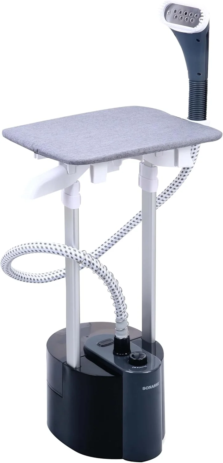 بخارگر لباس سوناشی با سکوی اتو بخار سنتی | 60 دقیقه کار مداوم - بخارگر حرفه ای با تخته اتو/سر اسپری/چوب لباسی و نگهدارنده 1.8 لیتری 2000 وات SGS-317N مشکی بخارگر لباس سوناشی با سکوی اتو بخار سنتی | 60 دقیقه کار مداوم - بخارگر حرفه ای با تخته اتو/سر اسپری/چوب لباسی و نگهدارنده 1.8 لیتری 2000 وات SGS-317N مشکی