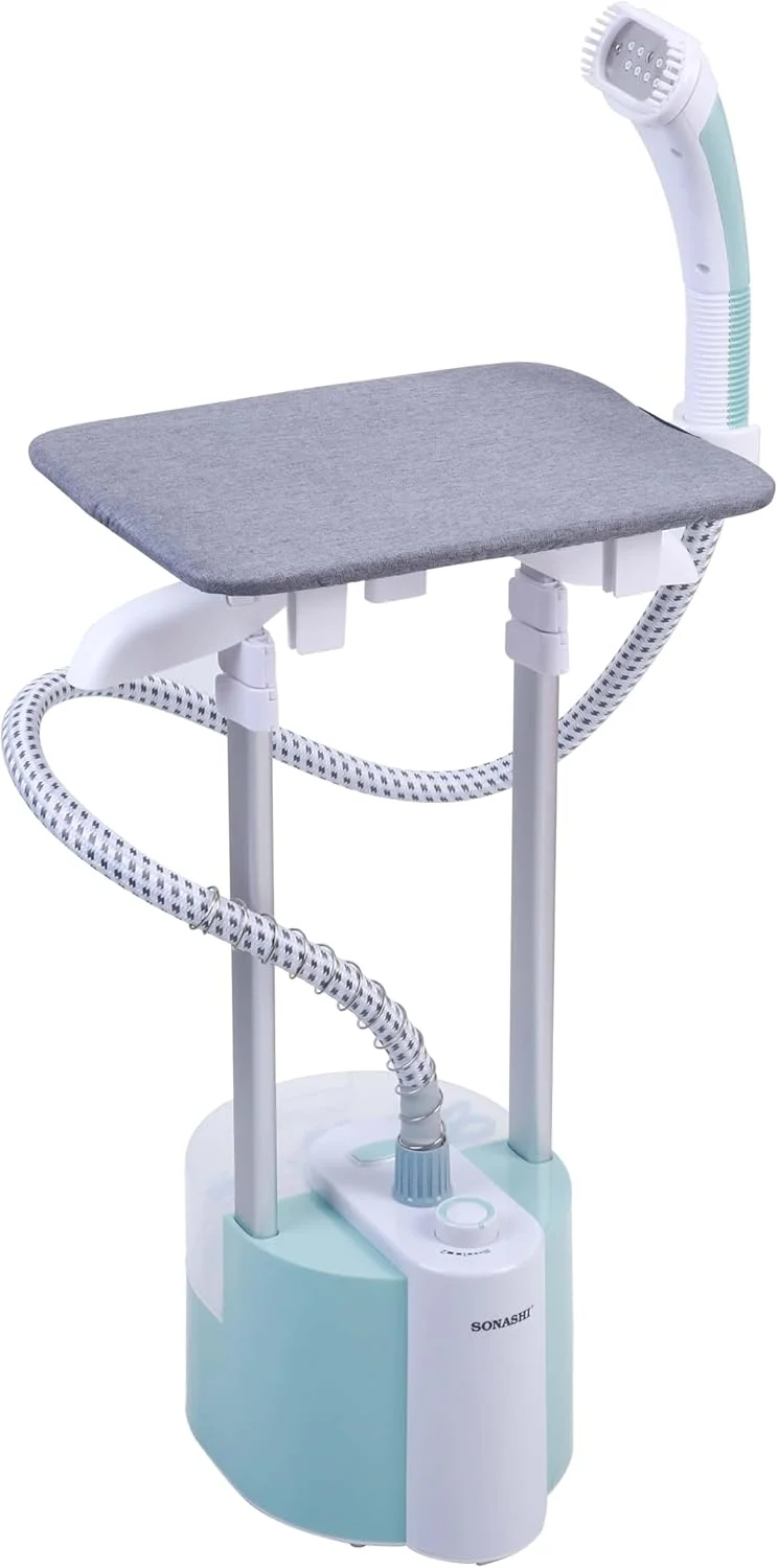 بخارگر لباس سوناشی با سکوی اتو بخار سنتی | 60 دقیقه کار مداوم - بخارگر حرفه ای با تخته اتو/سری اسپری/چوب لباسی و نگهدارنده 1.8 لیتری 2000 وات SGS-317N سبز دریایی بخارگر لباس سوناشی با سکوی اتو بخار سنتی | 60 دقیقه کار مداوم - بخارگر حرفه ای با تخته اتو/سری اسپری/چوب لباسی و نگهدارنده 1.8 لیتری 2000 وات SGS-317N سبز دریایی