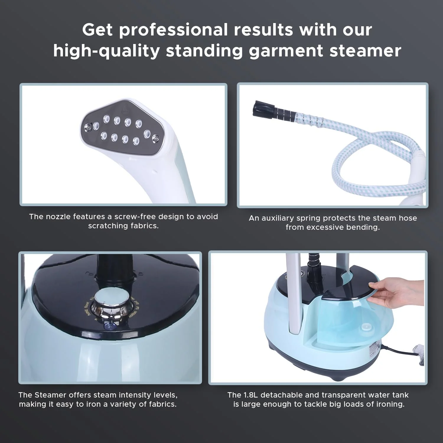 بخارگر لباس سوناشی 1.8 لیتری با جریان بخار 35 گرم در دقیقه، کنترل مکانیکی و محافظت در برابر گرمای بیش از حد | کارکرد مداوم به مدت 60 دقیقه | ارتفاع قابل تنظیم - تخته اتو - آویز میله ای | 1800 وات SGS-325 آبی بخارگر لباس سوناشی 1.8 لیتری با جریان بخار 35 گرم در دقیقه، کنترل مکانیکی و محافظت در برابر گرمای بیش از حد | کارکرد مداوم به مدت 60 دقیقه | ارتفاع قابل تنظیم - تخته اتو - آویز میله ای | 1800 وات SGS-325 آبی