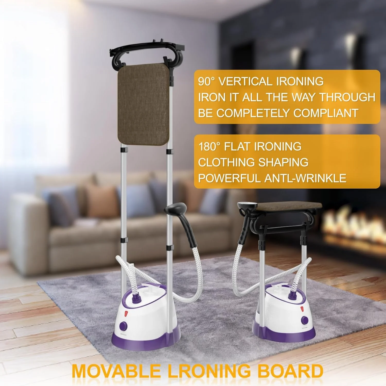 بخارگر ایستاده لباس، بخارگر حرفه ای 1800 واتی با گرم شدن سریع، بخارگر لباس با میله دوتایی با قابلیت بخاردهی عمودی، دارای تخته اتو داخلی، مخزن بزرگ 1.8 لیتری بخارگر ایستاده لباس، بخارگر حرفه ای 1800 واتی با گرم شدن سریع، بخارگر لباس با میله دوتایی با قابلیت بخاردهی عمودی، دارای تخته اتو داخلی، مخزن بزرگ 1.8 لیتری