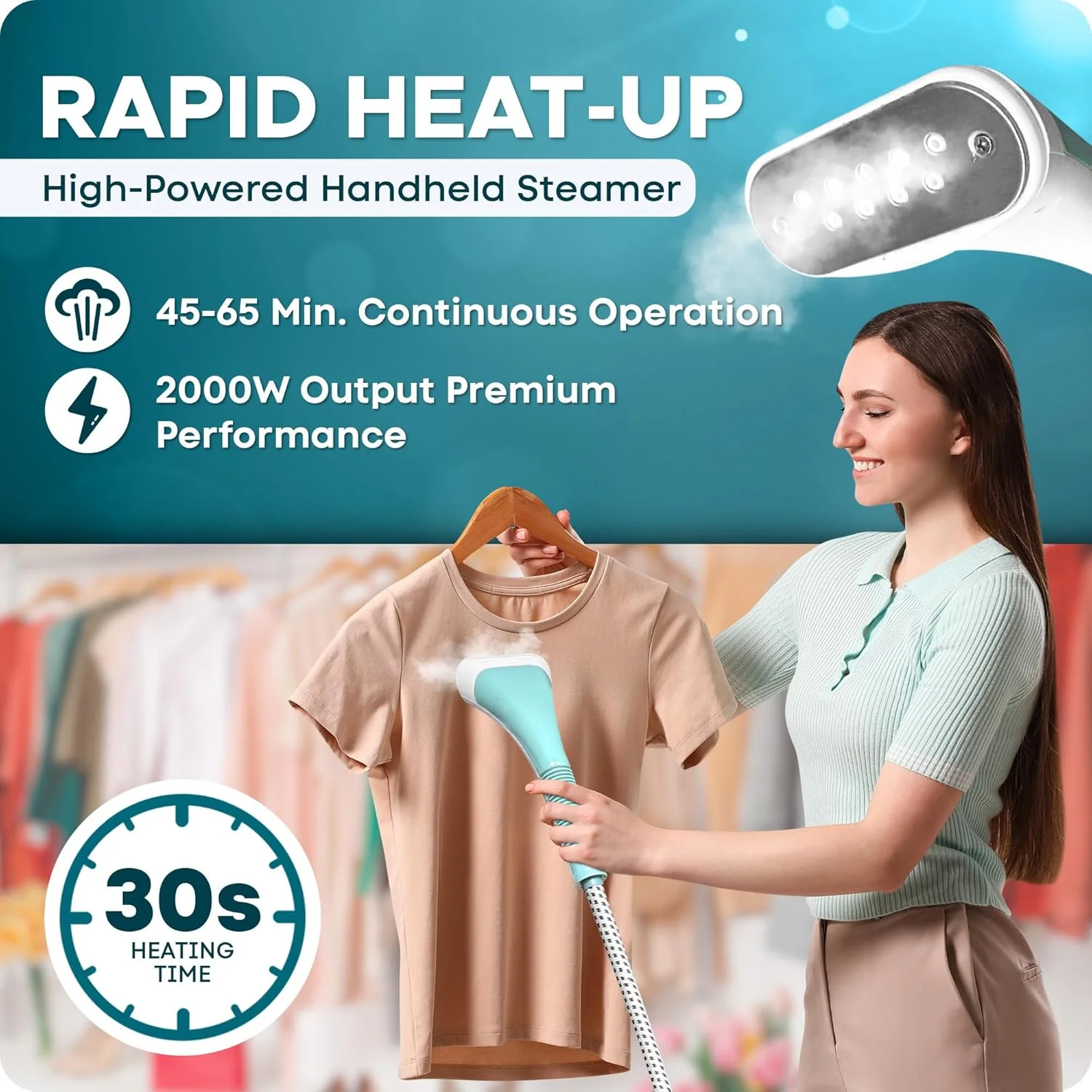 بخارگر ایستاده لباس Empire با توان 2000 وات، خروجی بخار 32 گرم در دقیقه به همراه آویز لباس، گرم شدن سریع با 2 حالت بخار، مخزن آب 1.8 لیتری، بخارگر لباس سایز بزرگ با میز اتو عمودی (سفید) بخارگر ایستاده لباس Empire با توان 2000 وات، خروجی بخار 32 گرم در دقیقه به همراه آویز لباس، گرم شدن سریع با 2 حالت بخار، مخزن آب 1.8 لیتری، بخارگر لباس سایز بزرگ با میز اتو عمودی (سفید)