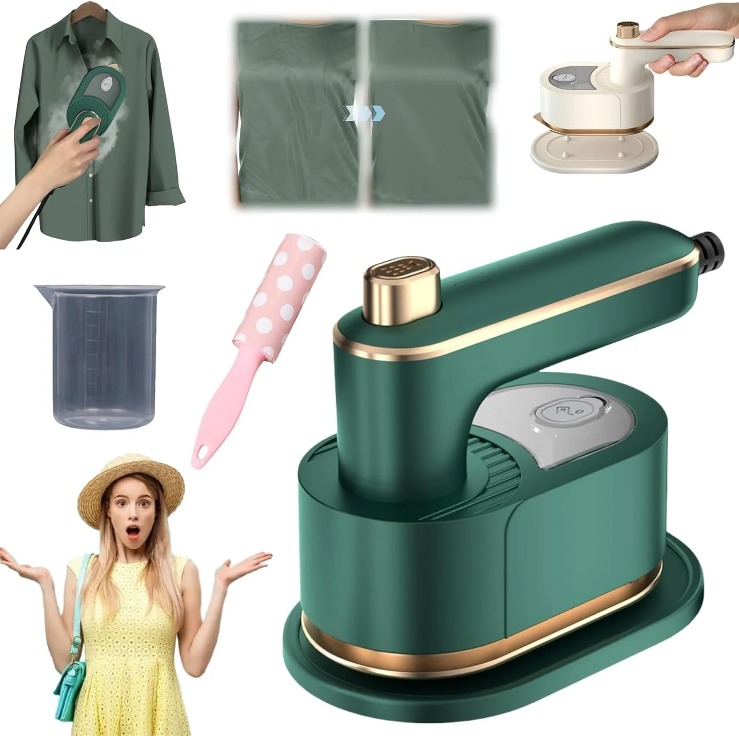 اتو بخار Healo، اتو بخار دستی کوچک Healo Steamease، اتو مسافرتی کوچک قابل حمل برای لباس، اتو و بخار 2 در 1، چرخش 180 درجه برای مسافرت تجاری خانگی (سبز - 1 عدد) اتو بخار Healo، اتو بخار دستی کوچک Healo Steamease، اتو مسافرتی کوچک قابل حمل برای لباس، اتو و بخار 2 در 1، چرخش 180 درجه برای مسافرت تجاری خانگی (سبز - 1 عدد)