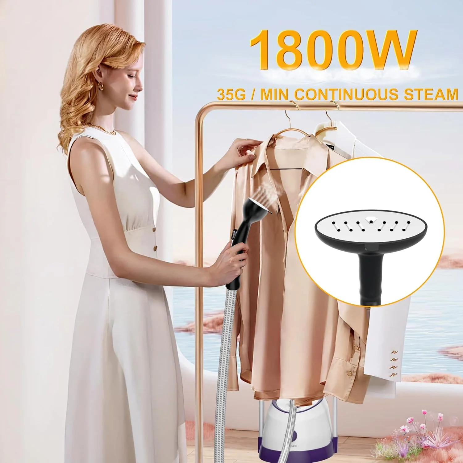 بخارگر ایستاده لباس، بخارگر حرفه ای 1800 واتی با گرم شدن سریع، بخارگر لباس با میله دوتایی با قابلیت بخاردهی عمودی، دارای تخته اتو داخلی، مخزن بزرگ 1.8 لیتری بخارگر ایستاده لباس، بخارگر حرفه ای 1800 واتی با گرم شدن سریع، بخارگر لباس با میله دوتایی با قابلیت بخاردهی عمودی، دارای تخته اتو داخلی، مخزن بزرگ 1.8 لیتری