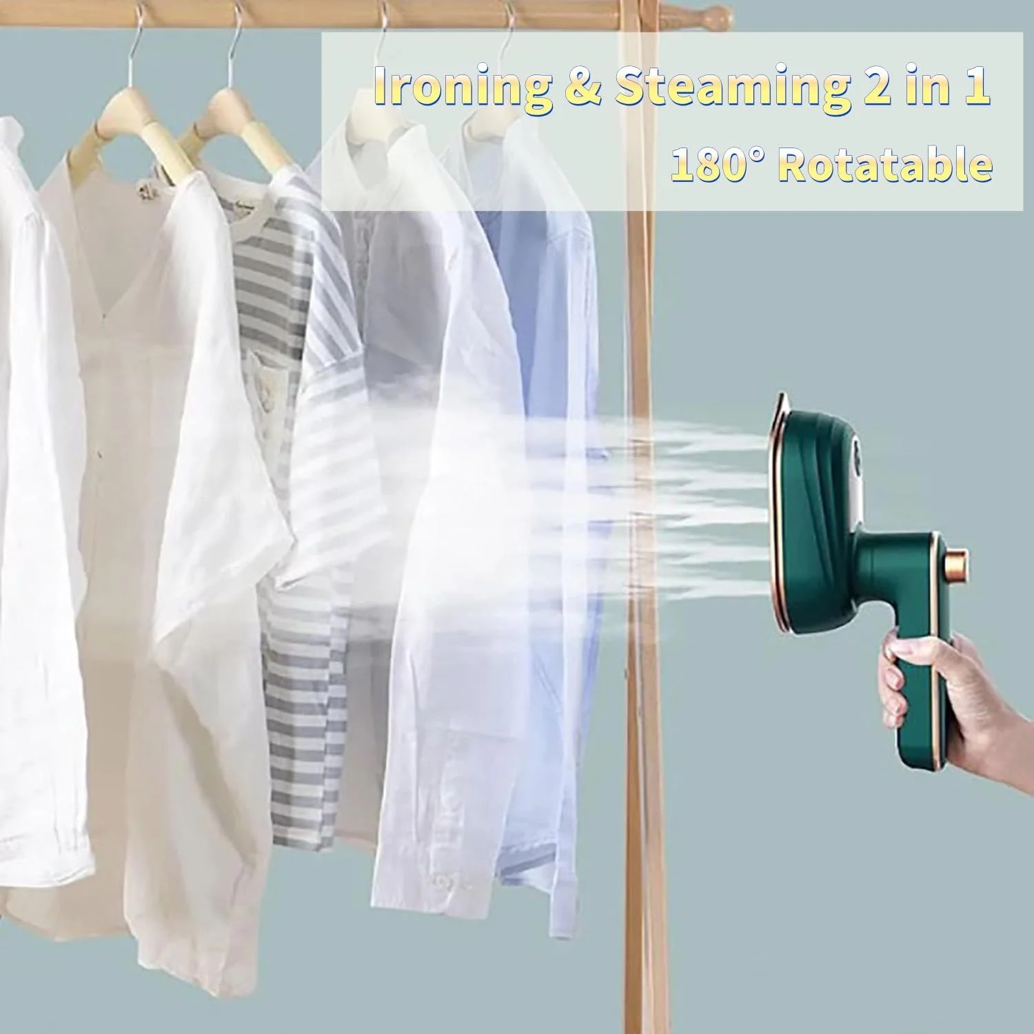 اتو بخار Healo، اتو بخار دستی کوچک Healo Steamease، اتو مسافرتی کوچک قابل حمل برای لباس، اتو و بخار 2 در 1، چرخش 180 درجه برای مسافرت تجاری خانگی (سبز - 1 عدد) اتو بخار Healo، اتو بخار دستی کوچک Healo Steamease، اتو مسافرتی کوچک قابل حمل برای لباس، اتو و بخار 2 در 1، چرخش 180 درجه برای مسافرت تجاری خانگی (سبز - 1 عدد)