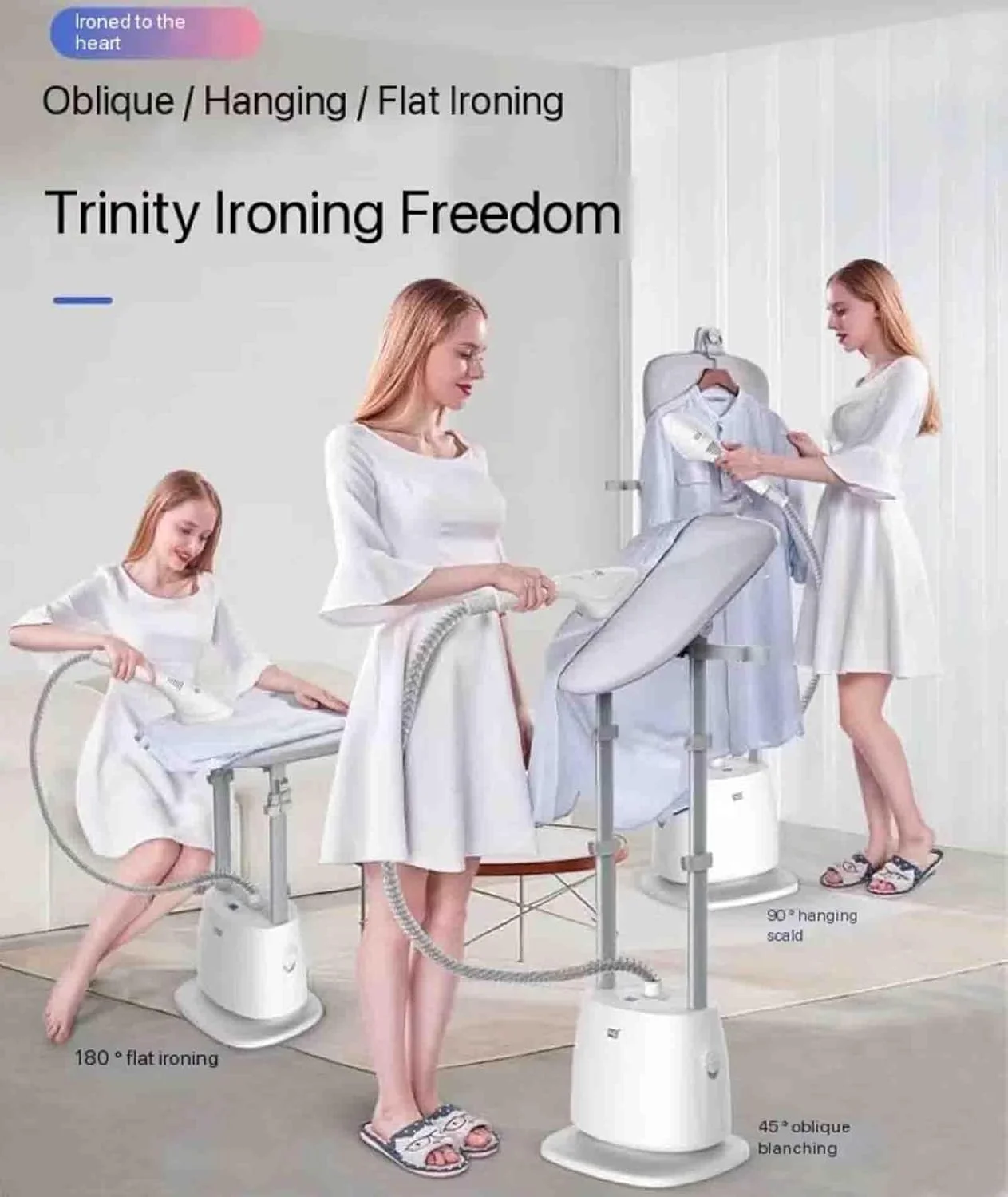 بخارگر ایستاده لباس، بخارگر قدرتمند و ایستاده لباس با قابلیت تنظیم ارتفاع به همراه تخته اتو، گرم شدن سریع در 30 ثانیه، دارای مخزن آب 1.5 لیتری (سفید) بخارگر ایستاده لباس، بخارگر قدرتمند و ایستاده لباس با قابلیت تنظیم ارتفاع به همراه تخته اتو، گرم شدن سریع در 30 ثانیه، دارای مخزن آب 1.5 لیتری (سفید)