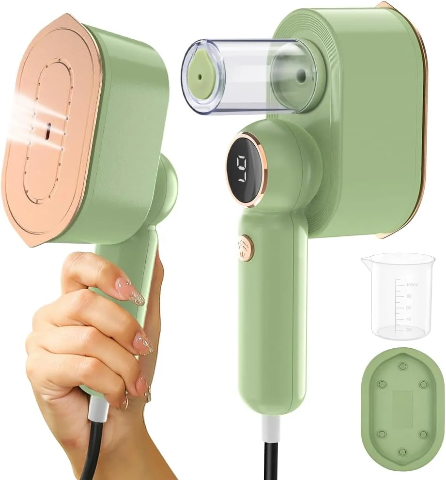 اتو بخار کوچک 2 در 1، اتو بخار خشک و مرطوب، 1200 وات، بخار مداوم 32 گرم در دقیقه، گرم شدن سریع 9 ثانیه ای، اتو بخار دستی دیجیتال قابل حمل 140 میلی لیتر مخزن آب برای مسافرت در منزل و محل کار اتو بخار کوچک 2 در 1، اتو بخار خشک و مرطوب، 1200 وات، بخار مداوم 32 گرم در دقیقه، گرم شدن سریع 9 ثانیه ای، اتو بخار دستی دیجیتال قابل حمل 140 میلی لیتر مخزن آب برای مسافرت در منزل و محل کار