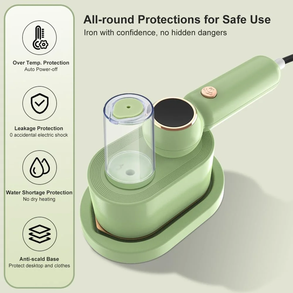 اتو بخار کوچک 2 در 1، اتو بخار خشک و مرطوب، 1200 وات، بخار مداوم 32 گرم در دقیقه، گرم شدن سریع 9 ثانیه ای، اتو بخار دستی دیجیتال قابل حمل 140 میلی لیتر مخزن آب برای مسافرت در منزل و محل کار اتو بخار کوچک 2 در 1، اتو بخار خشک و مرطوب، 1200 وات، بخار مداوم 32 گرم در دقیقه، گرم شدن سریع 9 ثانیه ای، اتو بخار دستی دیجیتال قابل حمل 140 میلی لیتر مخزن آب برای مسافرت در منزل و محل کار