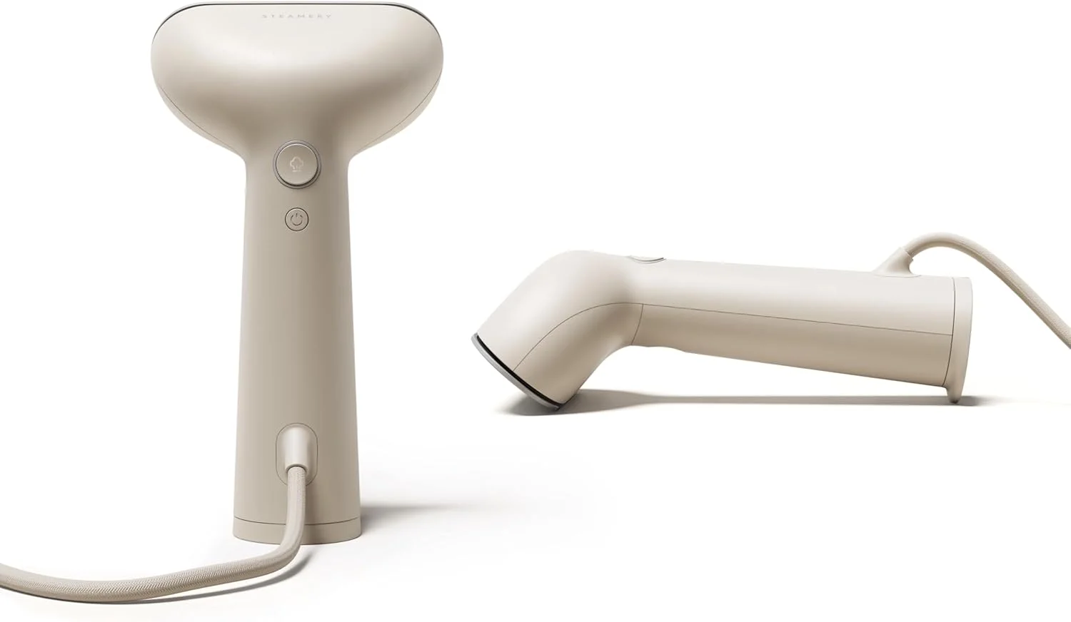بخارشوی مسافرتی STEAMERY Stockholm Cirrus No. 3 با اتو پرس داخلی - ژنراتور بخار قابل حمل - تمیز کننده بخار لباس، پارچه های ظریف و منسوجات (رنگ ماسه ای)