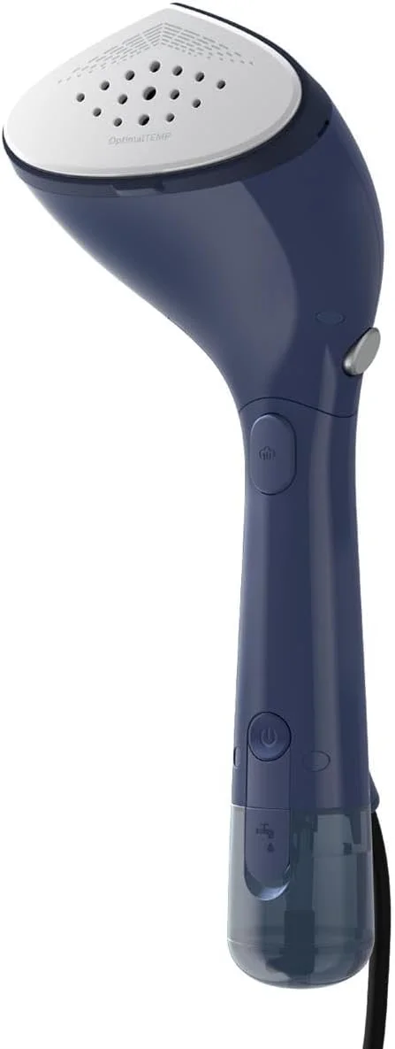 بخارگر دستی سری 7000 فیلیپس Versuni - 1500 وات، 28 گرم در دقیقه بخار مداوم. دمای مطلوب. صفحه فلزی، مخزن جداشدنی 100 میلی لیتری. دارای کیف مسافرتی، آبی عمیق (STH7020/20)