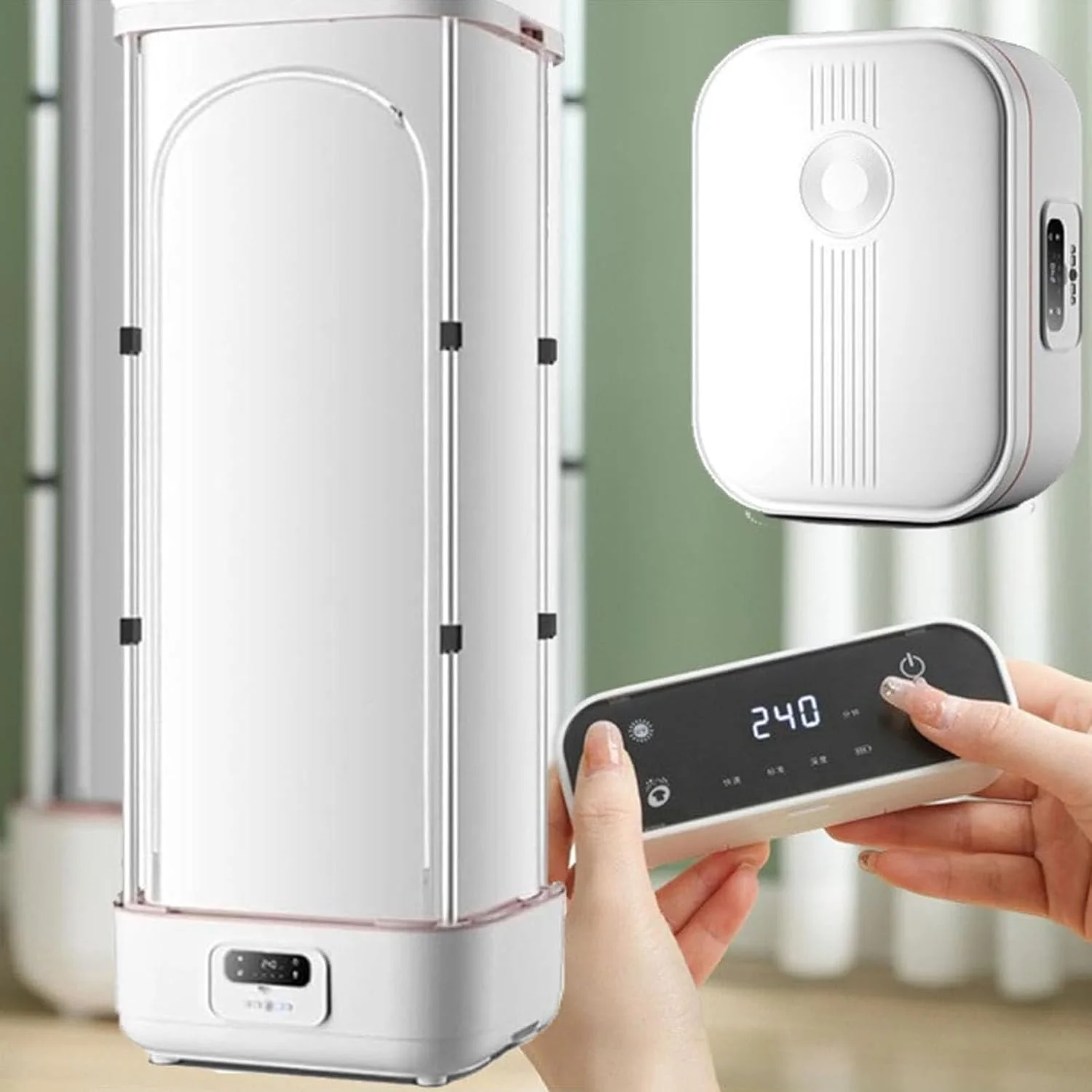 اتو بخار تاشو عمودی اتوماتیک بی سیم با کنترل از راه دور و جعبه رایحه درمانی، بخارگر لباس با ظرفیت بزرگ برای لباس و پارچه، از بین برنده سریع چروک اتو بخار تاشو عمودی اتوماتیک بی سیم با کنترل از راه دور و جعبه رایحه درمانی، بخارگر لباس با ظرفیت بزرگ برای لباس و پارچه، از بین برنده سریع چروک