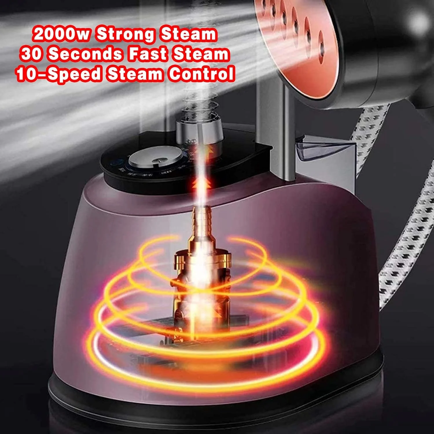 بخارشوی عمودی لباس، 2000 وات حرفه ای و سنگین برای مصارف تجاری، بخار 8 مرحله ای با مخزن آب 2.2 لیتری، اتوکشی مداوم به مدت 65 دقیقه بخارشوی عمودی لباس، 2000 وات حرفه ای و سنگین برای مصارف تجاری، بخار 8 مرحله ای با مخزن آب 2.2 لیتری، اتوکشی مداوم به مدت 65 دقیقه