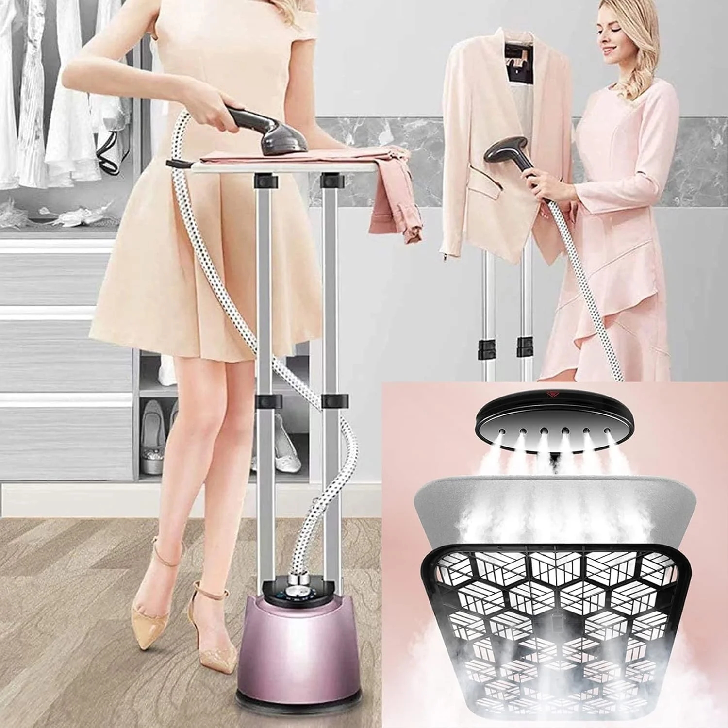 بخارشوی عمودی لباس، 2000 وات حرفه ای و سنگین برای مصارف تجاری، بخار 8 مرحله ای با مخزن آب 2.2 لیتری، اتوکشی مداوم به مدت 65 دقیقه بخارشوی عمودی لباس، 2000 وات حرفه ای و سنگین برای مصارف تجاری، بخار 8 مرحله ای با مخزن آب 2.2 لیتری، اتوکشی مداوم به مدت 65 دقیقه