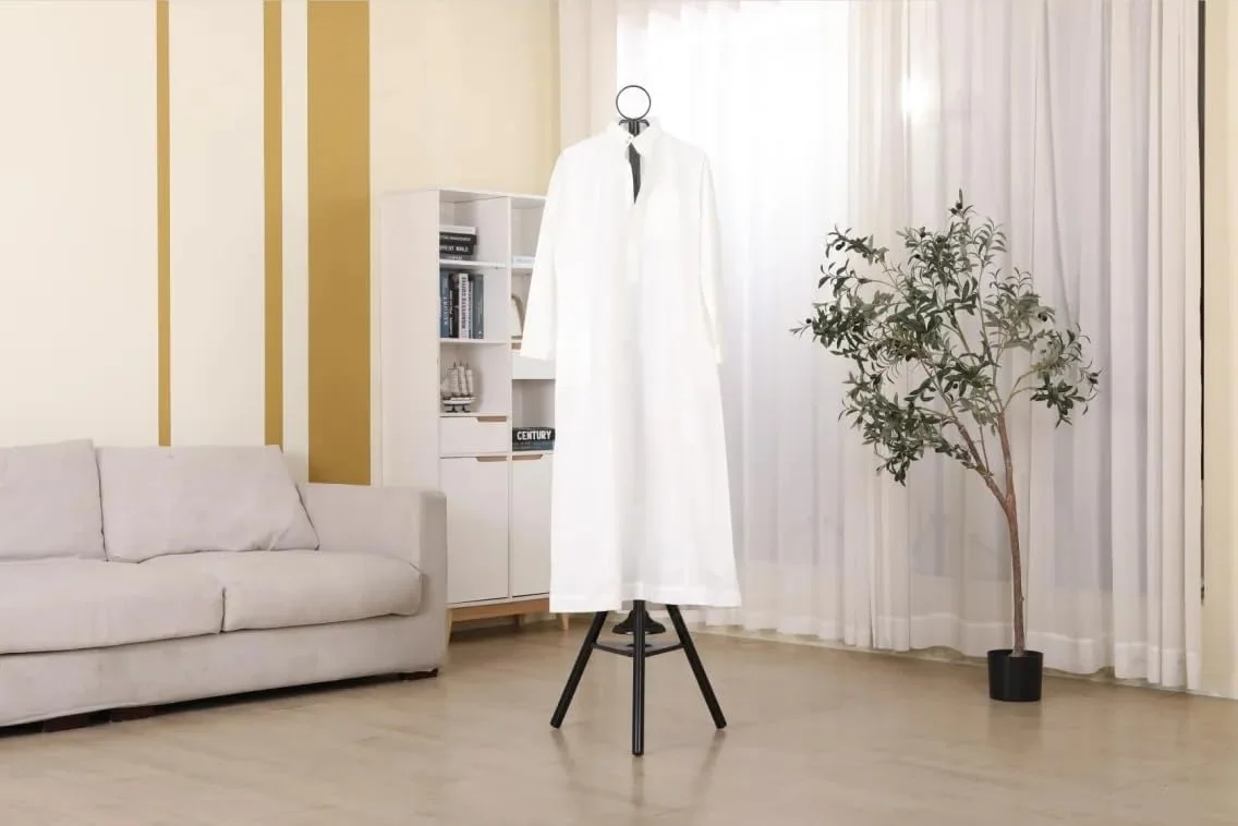 بخارگر عمودی لباس با پایه و عودسوز طرح عربی - بخارگر قدرتمند لباس برای عبا، کندوره و لباس های سنتی - طراحی مشکی شیک بخارگر عمودی لباس با پایه و عودسوز طرح عربی - بخارگر قدرتمند لباس برای عبا، کندوره و لباس های سنتی - طراحی مشکی شیک