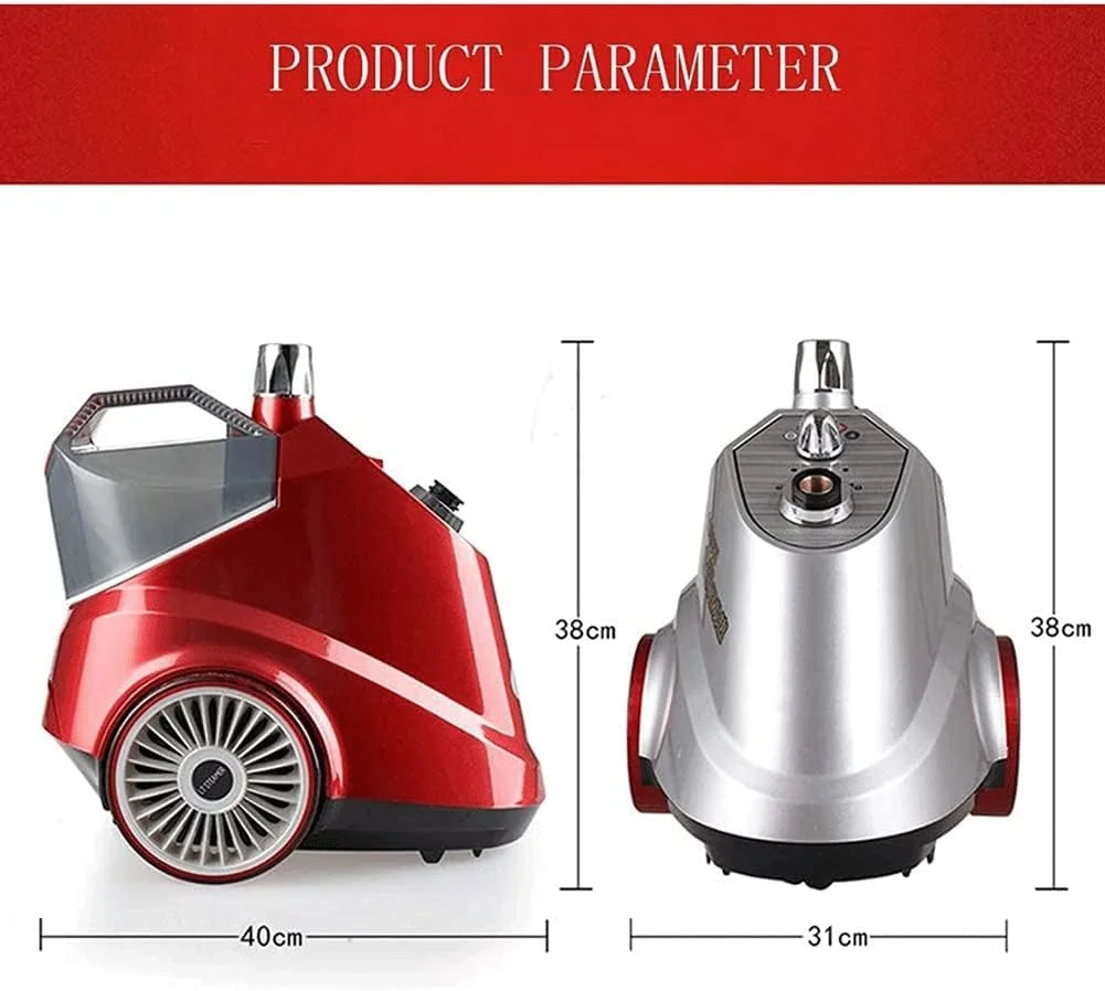 بخارگر عمودی لباس 2000 وات، اتو بخار لباس حرفه ای و سنگین برای مصارف تجاری و خانگی، اتو بخار دستی لباس با مخزن آب 2 لیتری (قرمز) بخارگر عمودی لباس 2000 وات، اتو بخار لباس حرفه ای و سنگین برای مصارف تجاری و خانگی، اتو بخار دستی لباس با مخزن آب 2 لیتری (قرمز)