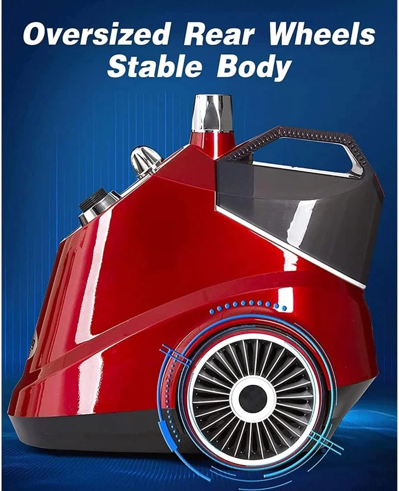 بخارگر عمودی لباس 2000 وات، اتو بخار لباس حرفه ای و سنگین برای مصارف تجاری و خانگی، اتو بخار دستی لباس با مخزن آب 2 لیتری (قرمز) بخارگر عمودی لباس 2000 وات، اتو بخار لباس حرفه ای و سنگین برای مصارف تجاری و خانگی، اتو بخار دستی لباس با مخزن آب 2 لیتری (قرمز)