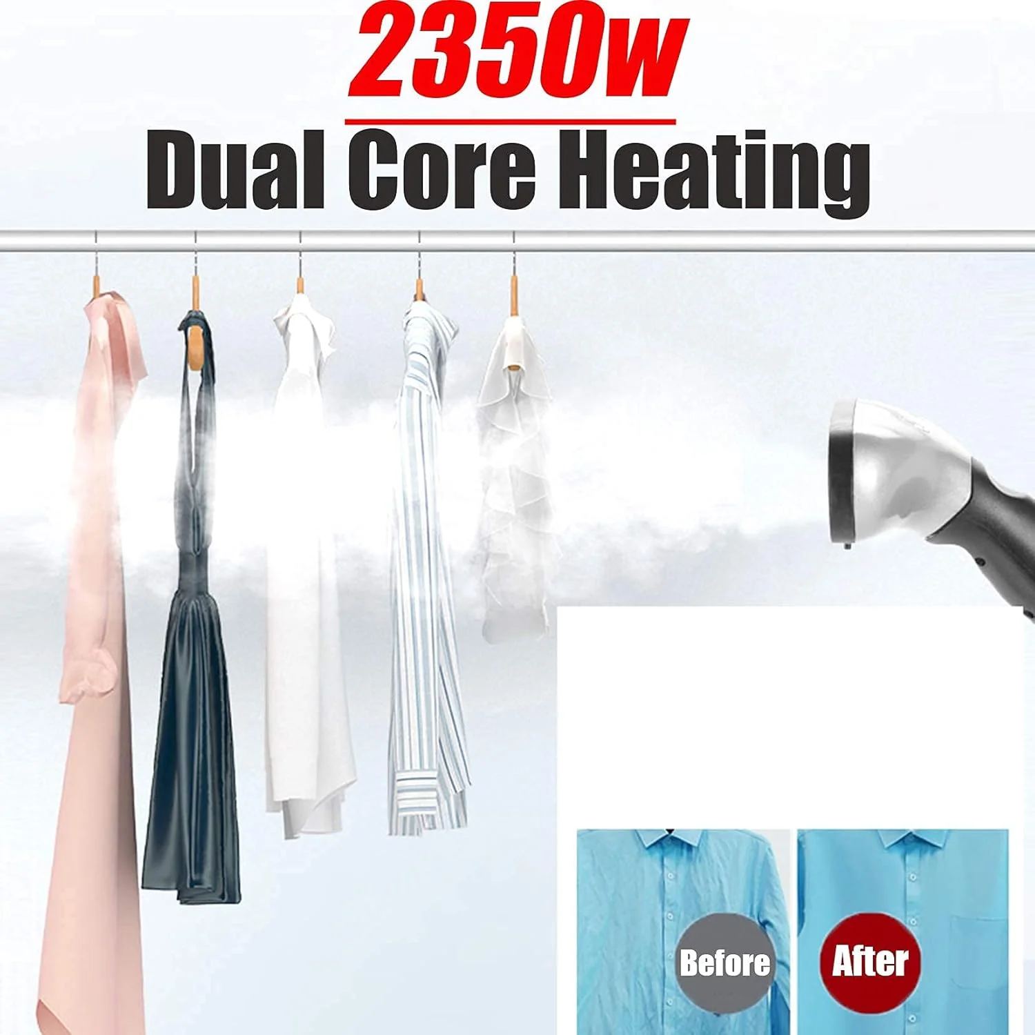 بخارگر عمودی لباس 2350 وات، بخارگر حرفه ای و سنگین برای مصارف تجاری و خانگی، اتو بخار دستی لباس با مخزن آب 3.8 لیتری و حذف سریع چروک در 45 ثانیه بخارگر عمودی لباس 2350 وات، بخارگر حرفه ای و سنگین برای مصارف تجاری و خانگی، اتو بخار دستی لباس با مخزن آب 3.8 لیتری و حذف سریع چروک در 45 ثانیه