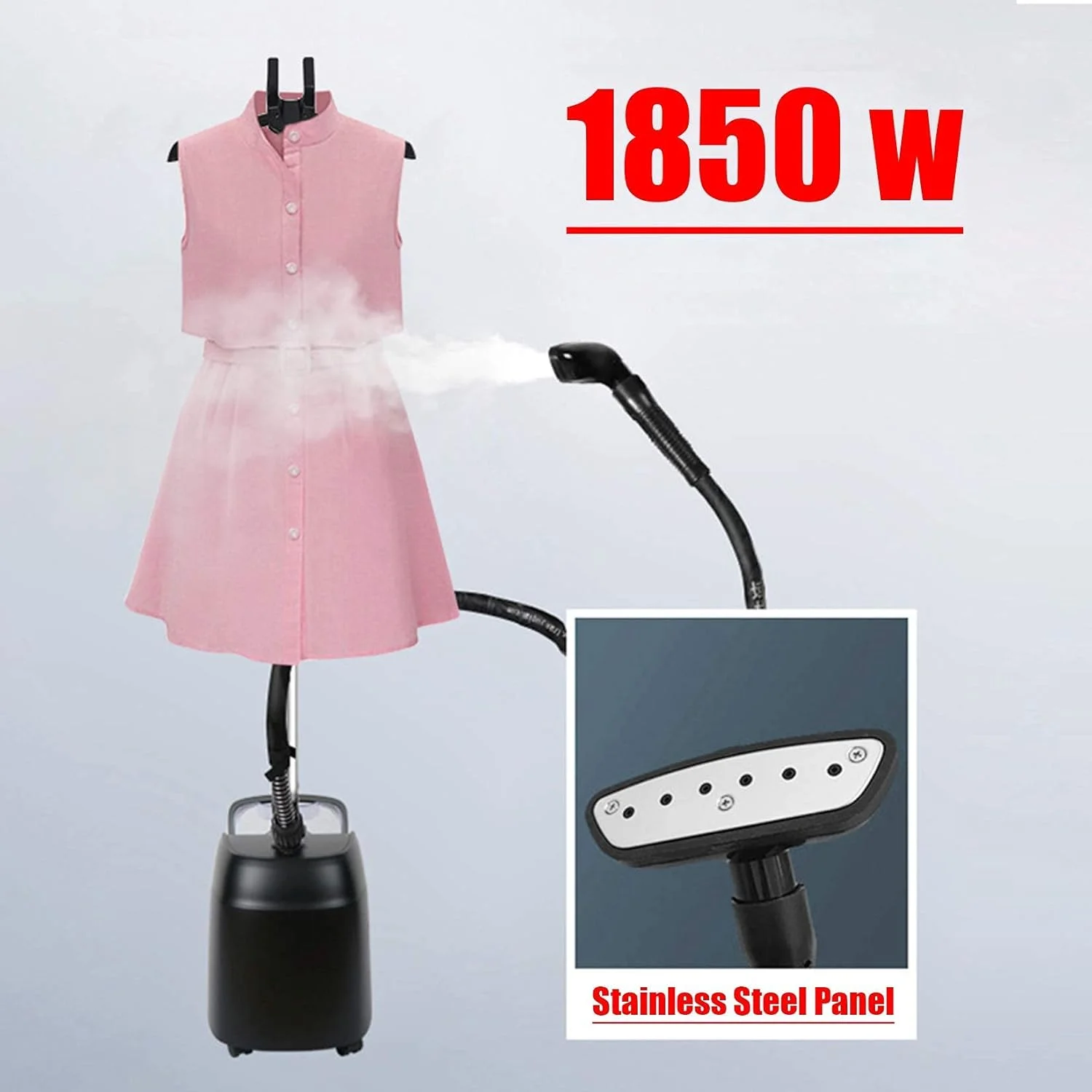 بخارگر عمودی لباس 1850 وات، اتو بخار لباس حرفه ای و سنگین برای مصارف تجاری و خانگی، اتو بخار دستی لباس با مخزن آب 3.2 لیتری و رفع سریع چروک در 45 ثانیه، مشکی بخارگر عمودی لباس 1850 وات، اتو بخار لباس حرفه ای و سنگین برای مصارف تجاری و خانگی، اتو بخار دستی لباس با مخزن آب 3.2 لیتری و رفع سریع چروک در 45 ثانیه، مشکی