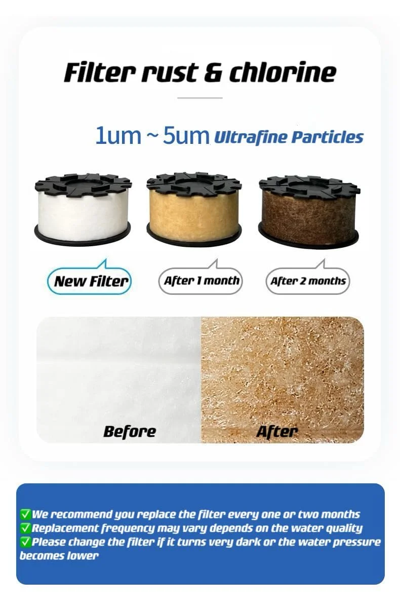 3Clock دو عدد فیلتر آب تصفیه کننده آب ممتاز برای مصارف خانگی، کیت فیلتر شیر آب قابل تعویض برای حمام، سینک آشپزخانه، وان حمام، حذف ناخالصی های زنگ زدگی و کلر با فیلتراسیون سه گانه 3Clock دو عدد فیلتر آب تصفیه کننده آب ممتاز برای مصارف خانگی، کیت فیلتر شیر آب قابل تعویض برای حمام، سینک آشپزخانه، وان حمام، حذف ناخالصی های زنگ زدگی و کلر با فیلتراسیون سه گانه