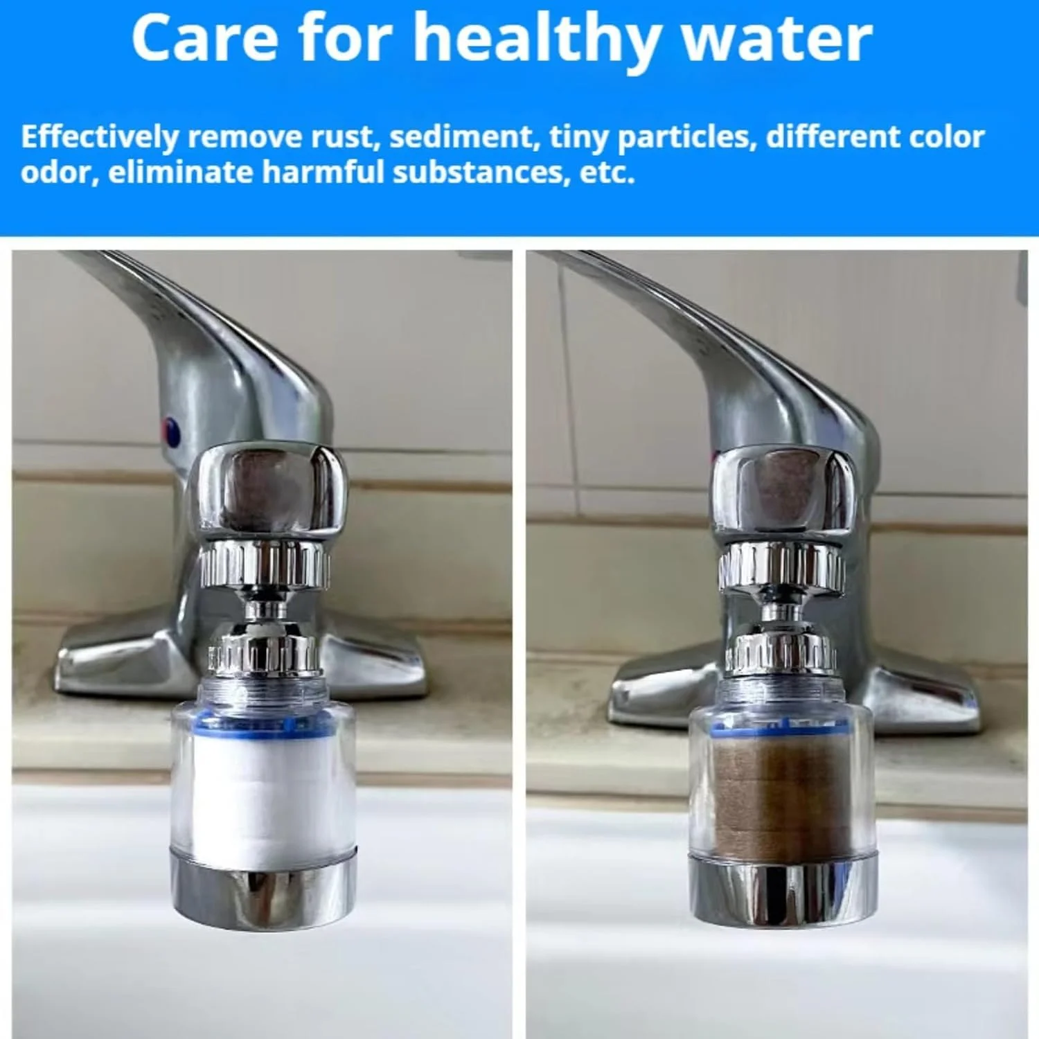 فیلتر آب سینک 2 عددی، فیلتر شیر آب چرخشی 360 درجه، تصفیه کننده آب شیر برای آشپزخانه، حمام، سینک، حذف فلزات سنگین و آب سخت، تصفیه کننده آب چند منظوره برای خانه فیلتر آب سینک 2 عددی، فیلتر شیر آب چرخشی 360 درجه، تصفیه کننده آب شیر برای آشپزخانه، حمام، سینک، حذف فلزات سنگین و آب سخت، تصفیه کننده آب چند منظوره برای خانه