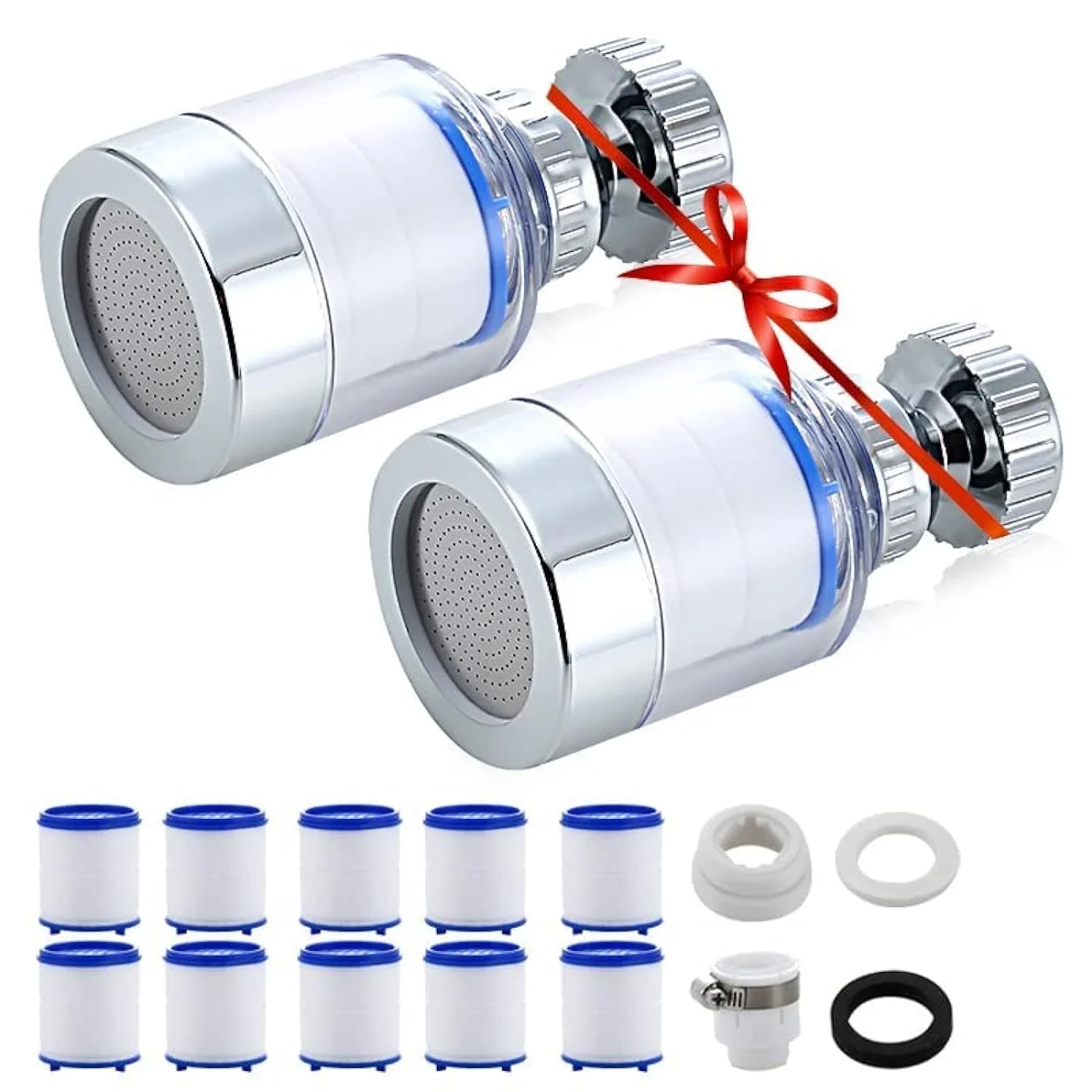 شیر فیلتر آب سینک Aputue با قابلیت چرخش 360 درجه، نصب آسان و تصفیه کننده آب برای سینک، فیلتر شیر سازگار با اکثر شیرها، مناسب برای حمام و آشپزخانه