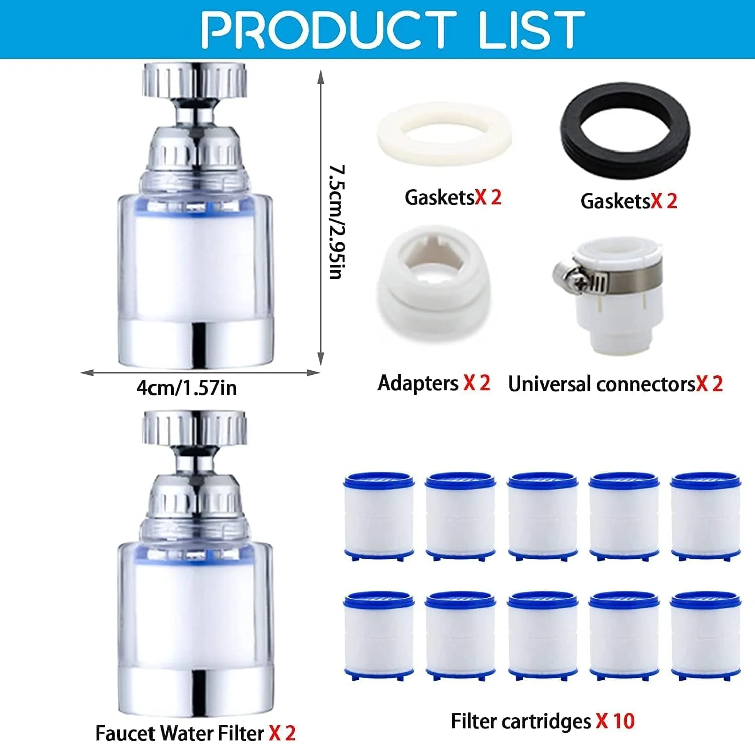 شیر فیلتر آب سینک Aputue با قابلیت چرخش 360 درجه، نصب آسان و تصفیه کننده آب برای سینک، فیلتر شیر سازگار با اکثر شیرها، مناسب برای حمام و آشپزخانه شیر فیلتر آب سینک Aputue با قابلیت چرخش 360 درجه، نصب آسان و تصفیه کننده آب برای سینک، فیلتر شیر سازگار با اکثر شیرها، مناسب برای حمام و آشپزخانه