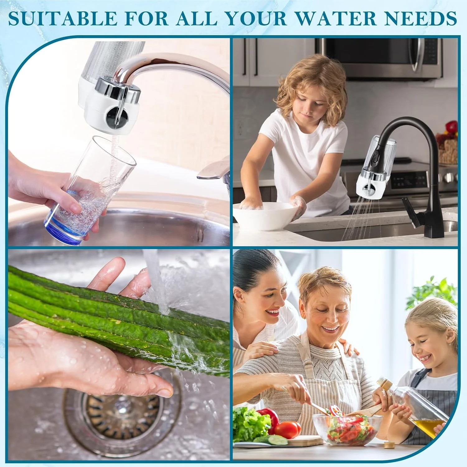 فیلتر آب آزونی برای سینک به همراه 2 فیلتر جایگزین، فیلتر آب شیر، دستگاه تصفیه آب، سیستم فیلتراسیون آب، کاهش کلر، بوهای نامطبوع و ناخالصی ها برای شیر آب آشپزخانه، حمام و وان فیلتر آب آزونی برای سینک به همراه 2 فیلتر جایگزین، فیلتر آب شیر، دستگاه تصفیه آب، سیستم فیلتراسیون آب، کاهش کلر، بوهای نامطبوع و ناخالصی ها برای شیر آب آشپزخانه، حمام و وان