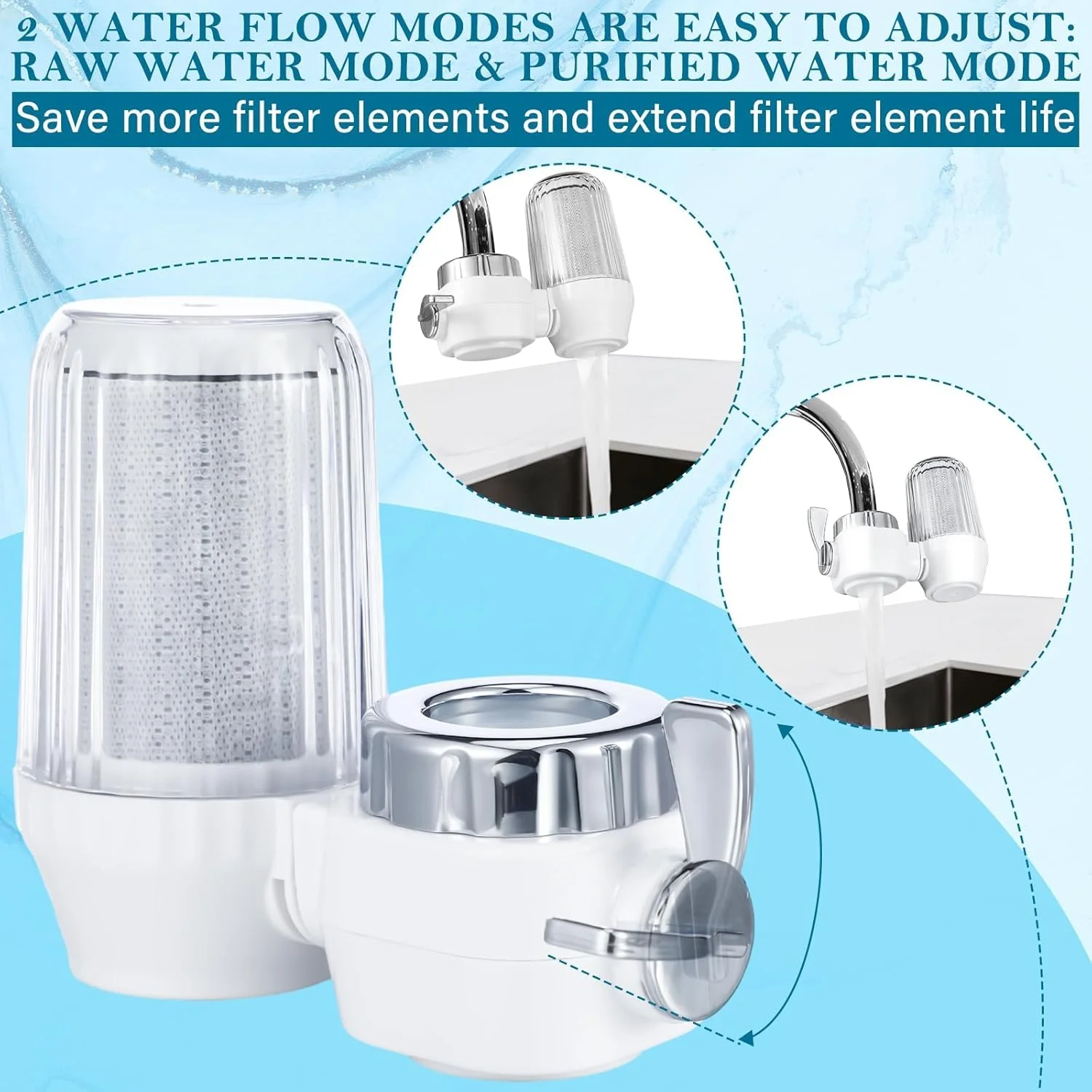 فیلتر آب آزونی برای سینک به همراه 2 فیلتر جایگزین، فیلتر آب شیر، دستگاه تصفیه آب، سیستم فیلتراسیون آب، کاهش کلر، بوهای نامطبوع و ناخالصی ها برای شیر آب آشپزخانه، حمام و وان فیلتر آب آزونی برای سینک به همراه 2 فیلتر جایگزین، فیلتر آب شیر، دستگاه تصفیه آب، سیستم فیلتراسیون آب، کاهش کلر، بوهای نامطبوع و ناخالصی ها برای شیر آب آشپزخانه، حمام و وان