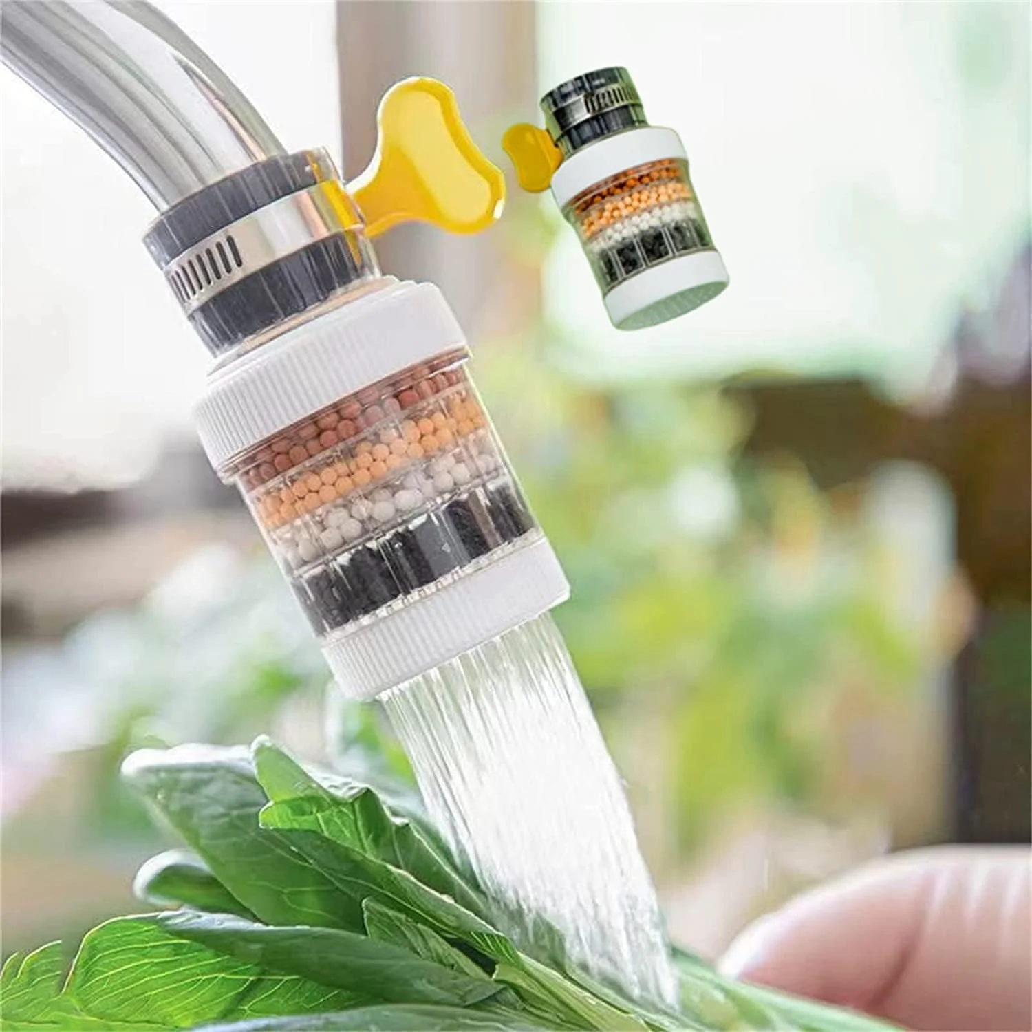 فیلتر نصب شیر آب Defsedar، تصفیه کننده فیلتر آب شیر آشپزخانه با کربن فعال، حذف کلر و فلزات سنگین، سفید فیلتر نصب شیر آب Defsedar، تصفیه کننده فیلتر آب شیر آشپزخانه با کربن فعال، حذف کلر و فلزات سنگین، سفید